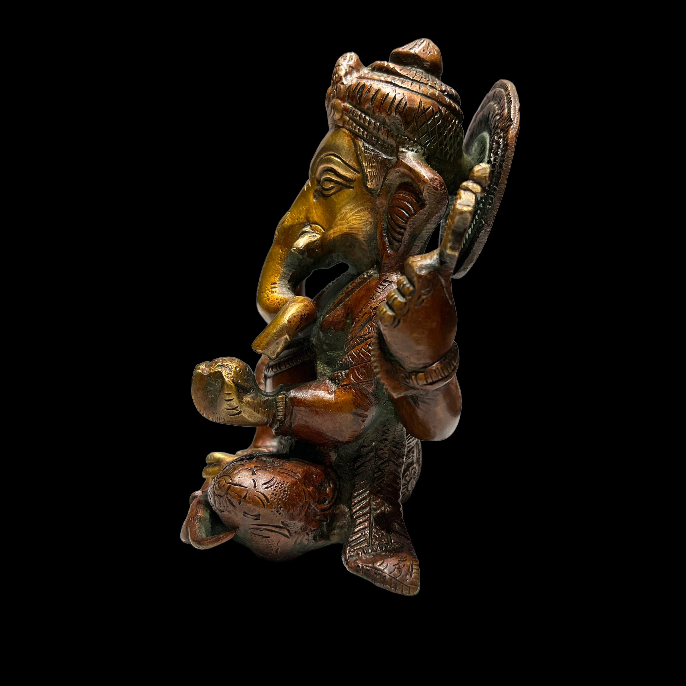 GM Bronze Ganesh 1500 Statue - Vintage India NYC