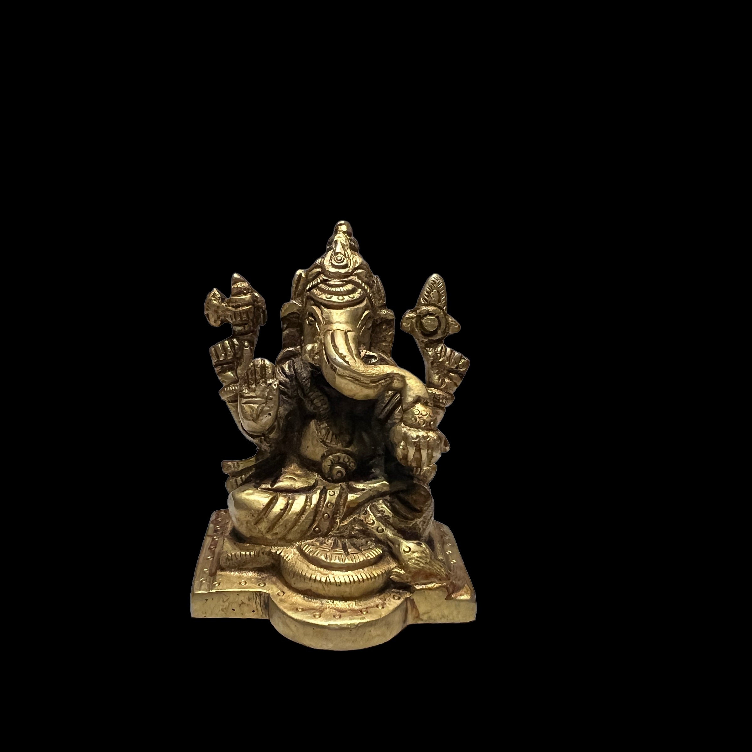 GM Bronze Ganesh 238 Statue - Vintage India NYC