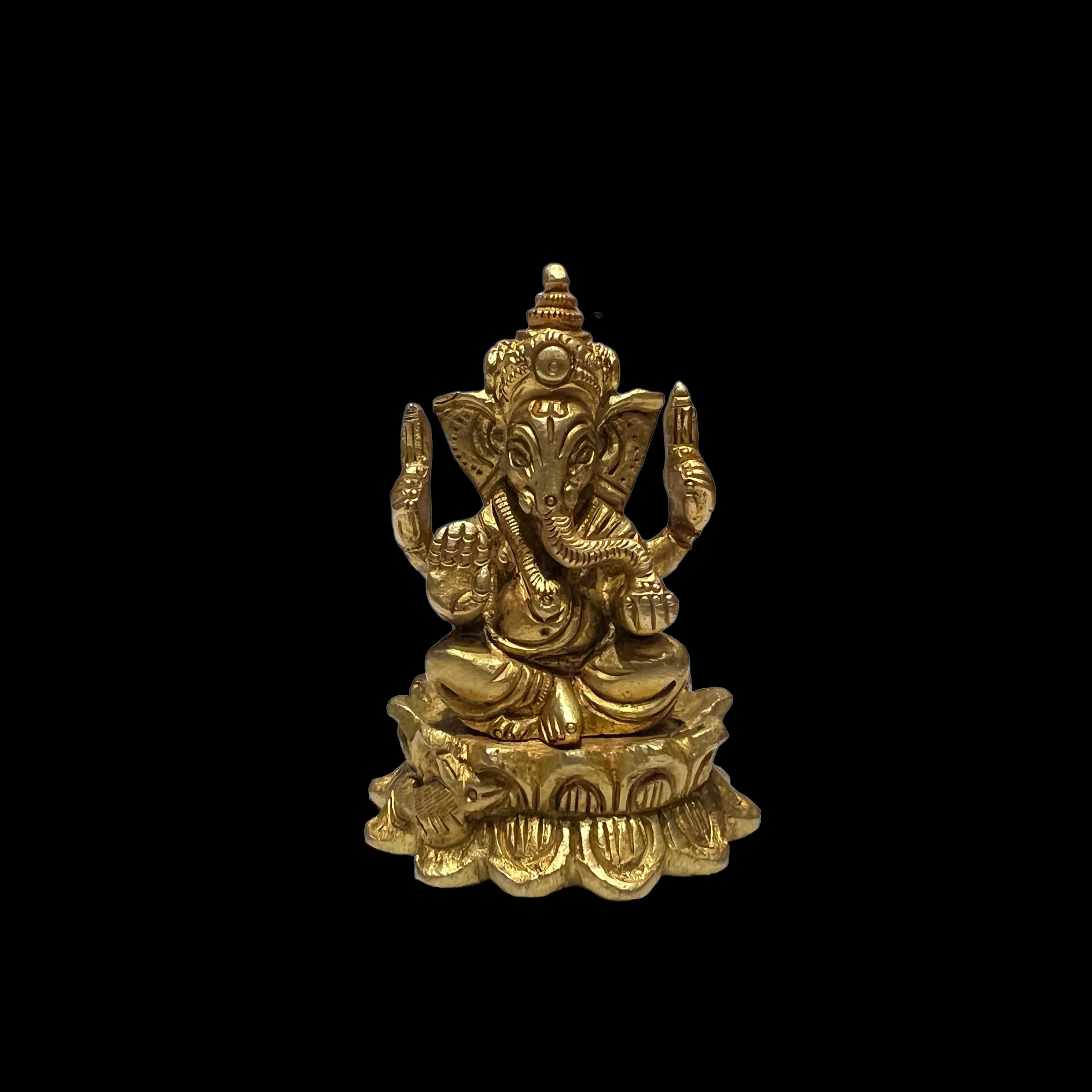 GM Bronze Ganesh 248 Statue - Vintage India NYC