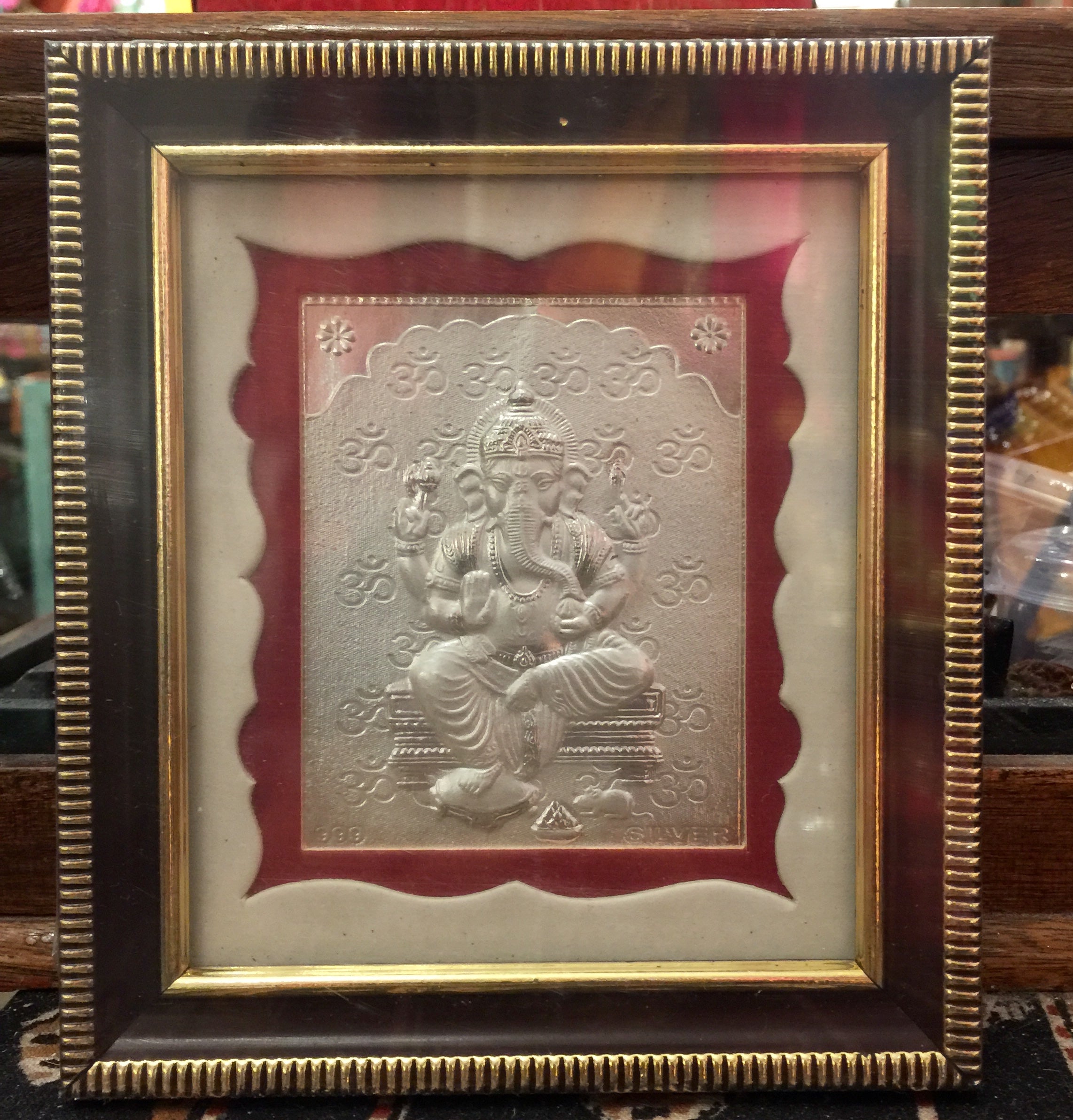 Hindu God & Goddess Religious Silver Frames AUJ Silver (.999) 91 - Vintage India NYC