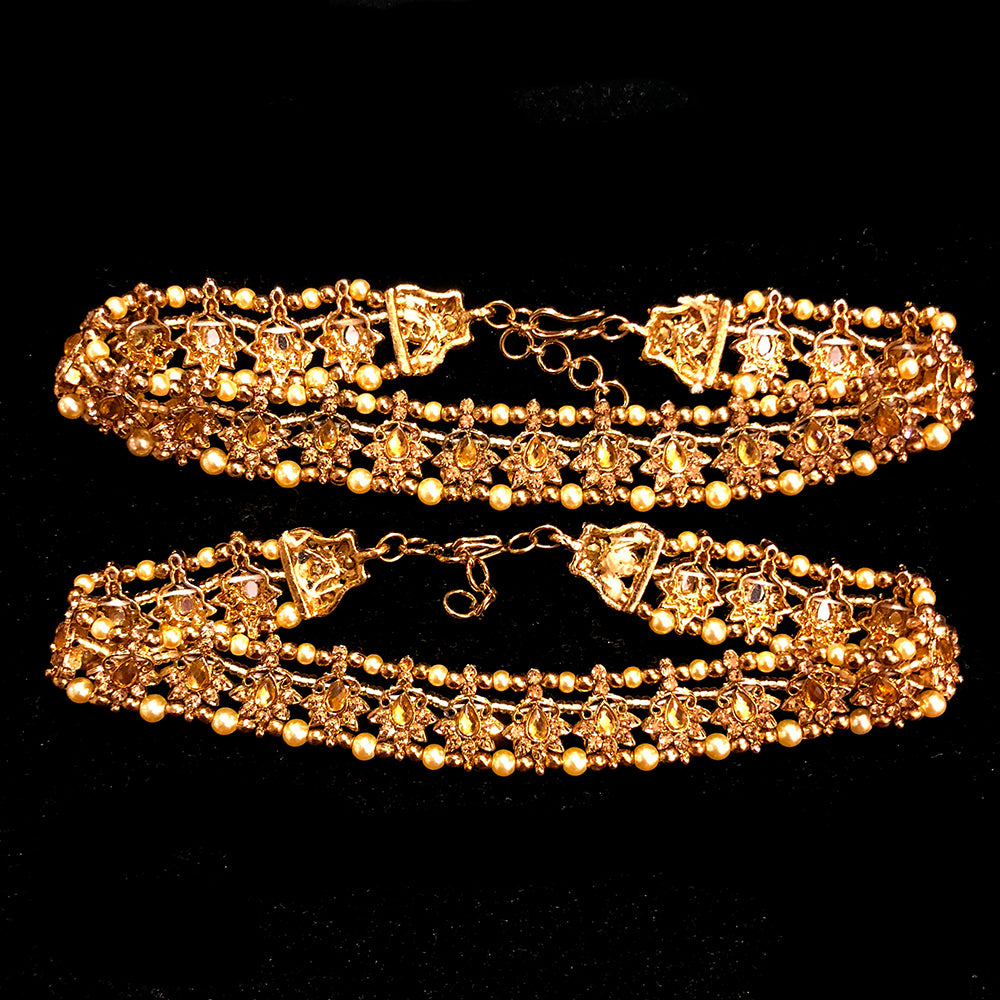 IF Gold bead ankle bracelet - Vintage India NYC