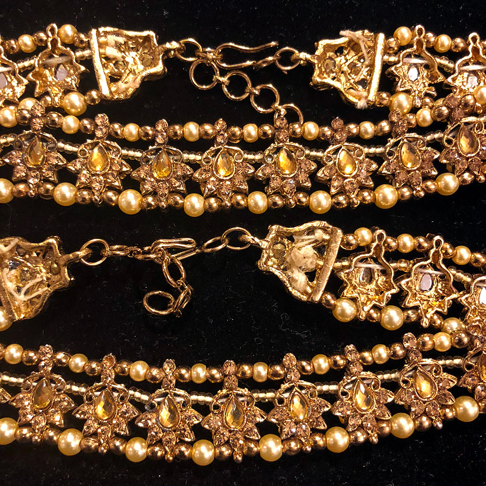 IF Gold bead ankle bracelet - Vintage India NYC