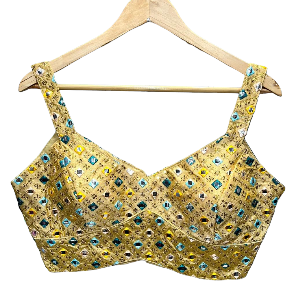 Mirrored Choli Blouse-5 Colors - Vintage India NYC