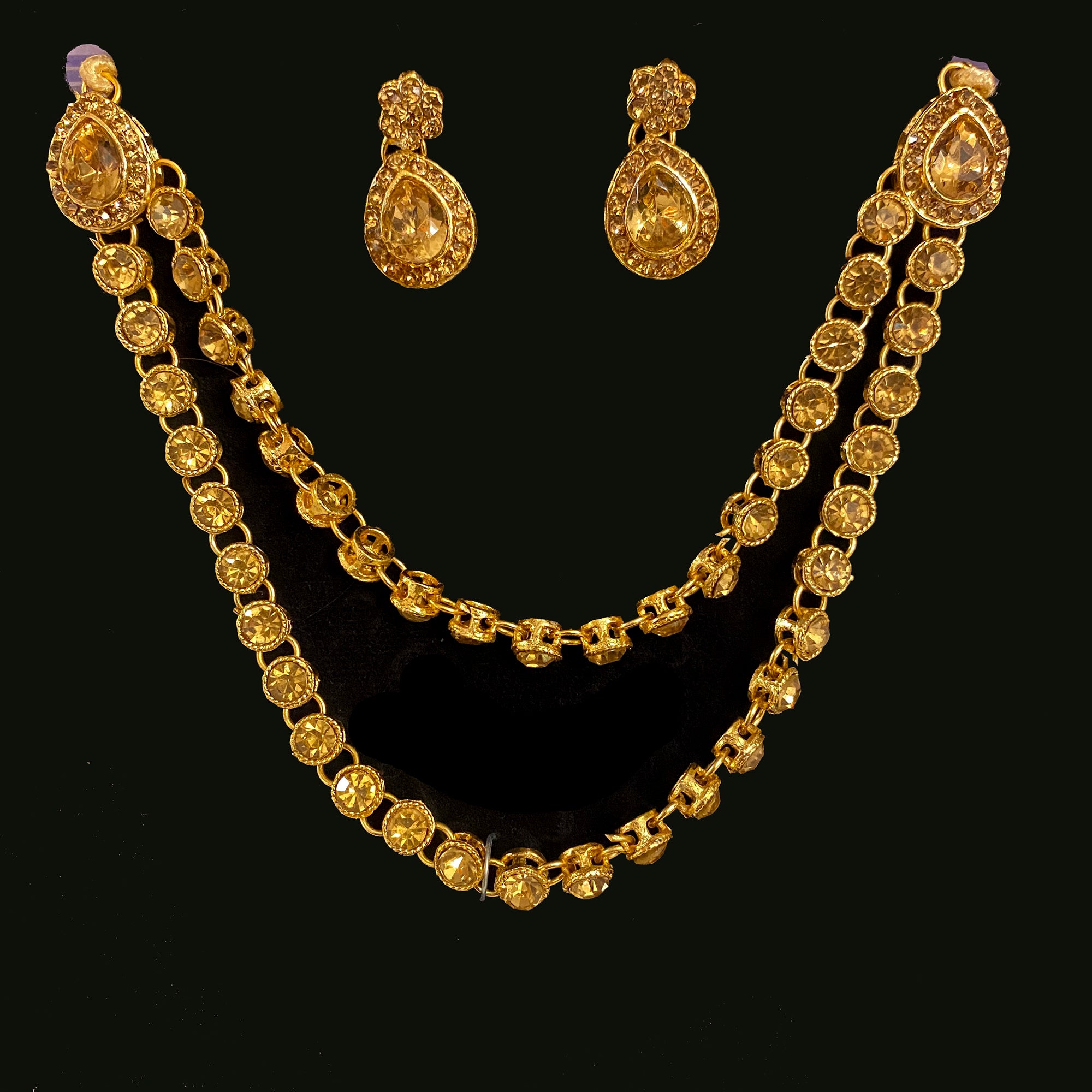 DT Gold Choker & Earring Set - Vintage India NYC