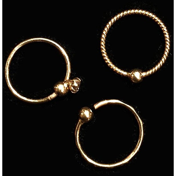 ILK 22K Gold Nose Rings - Vintage India NYC