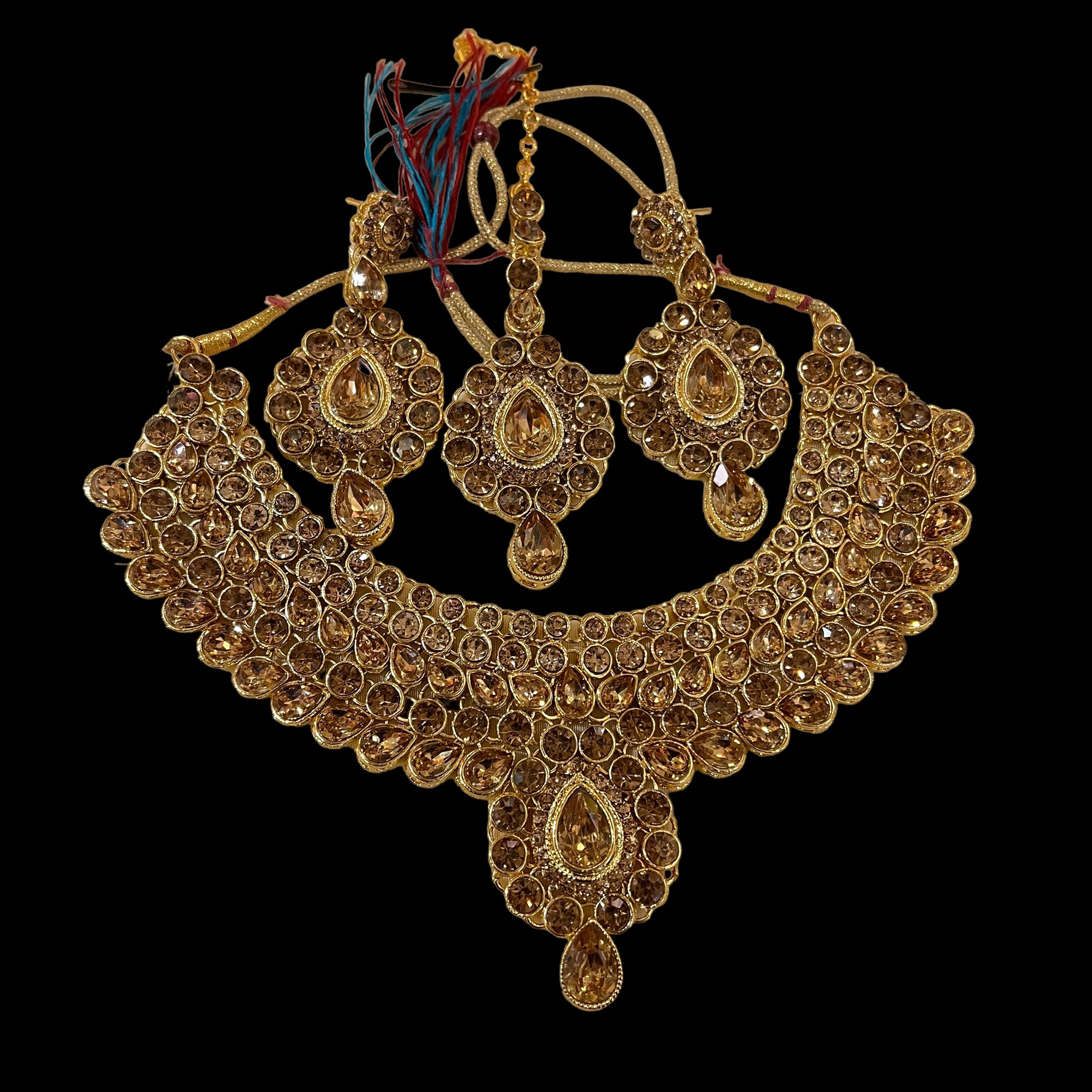Gold Stone Necklace Set - Vintage India NYC