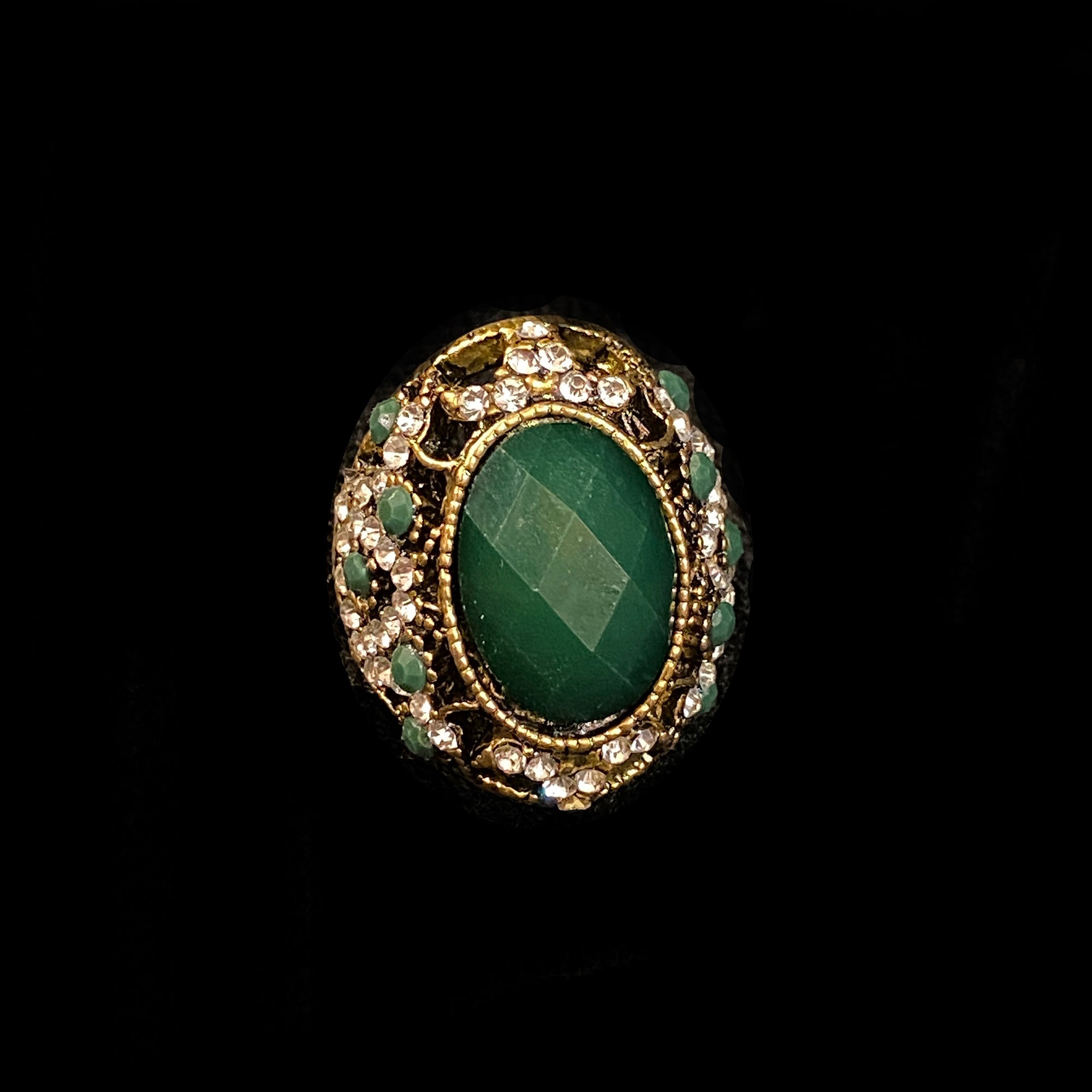 Green Cocktail Ring-3 styles - Vintage India NYC