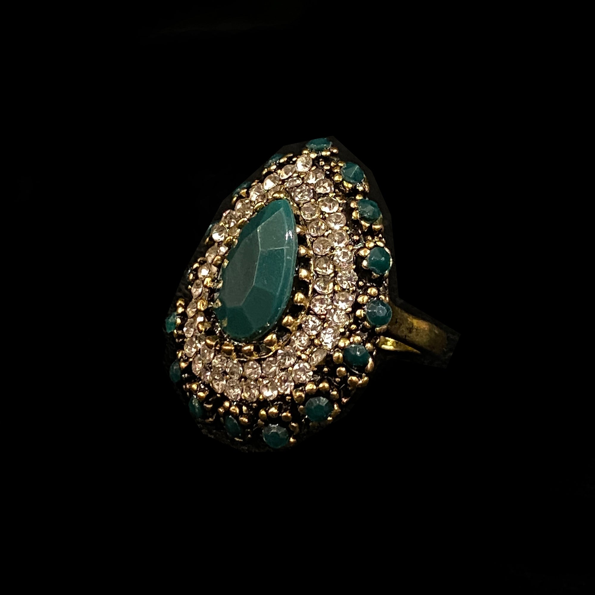 Green Cocktail Ring-3 styles - Vintage India NYC