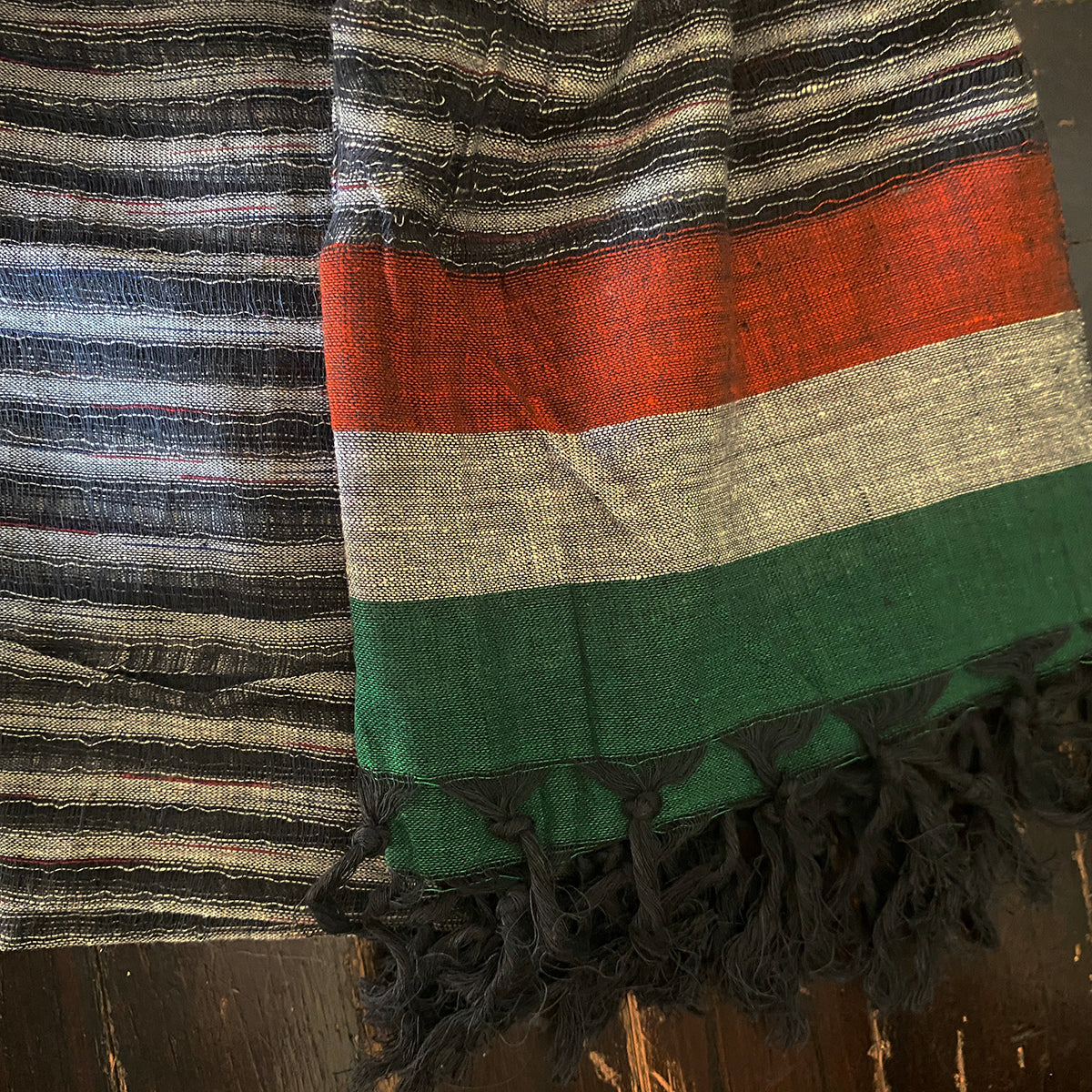 Handwoven Striped Cotton Scarves-10 Colors - Vintage India NYC
