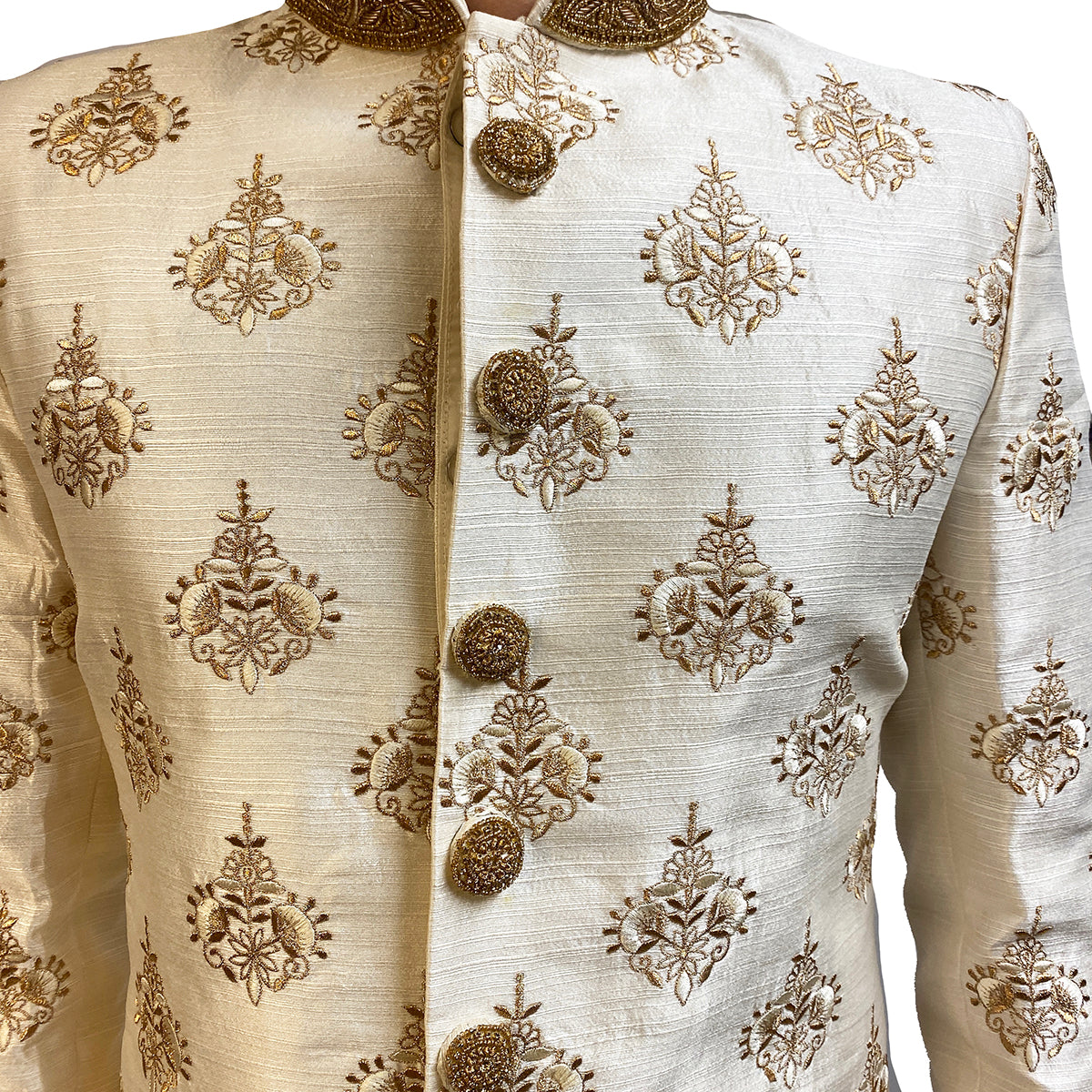 YD Ivory Crest Sherwani - Vintage India NYC