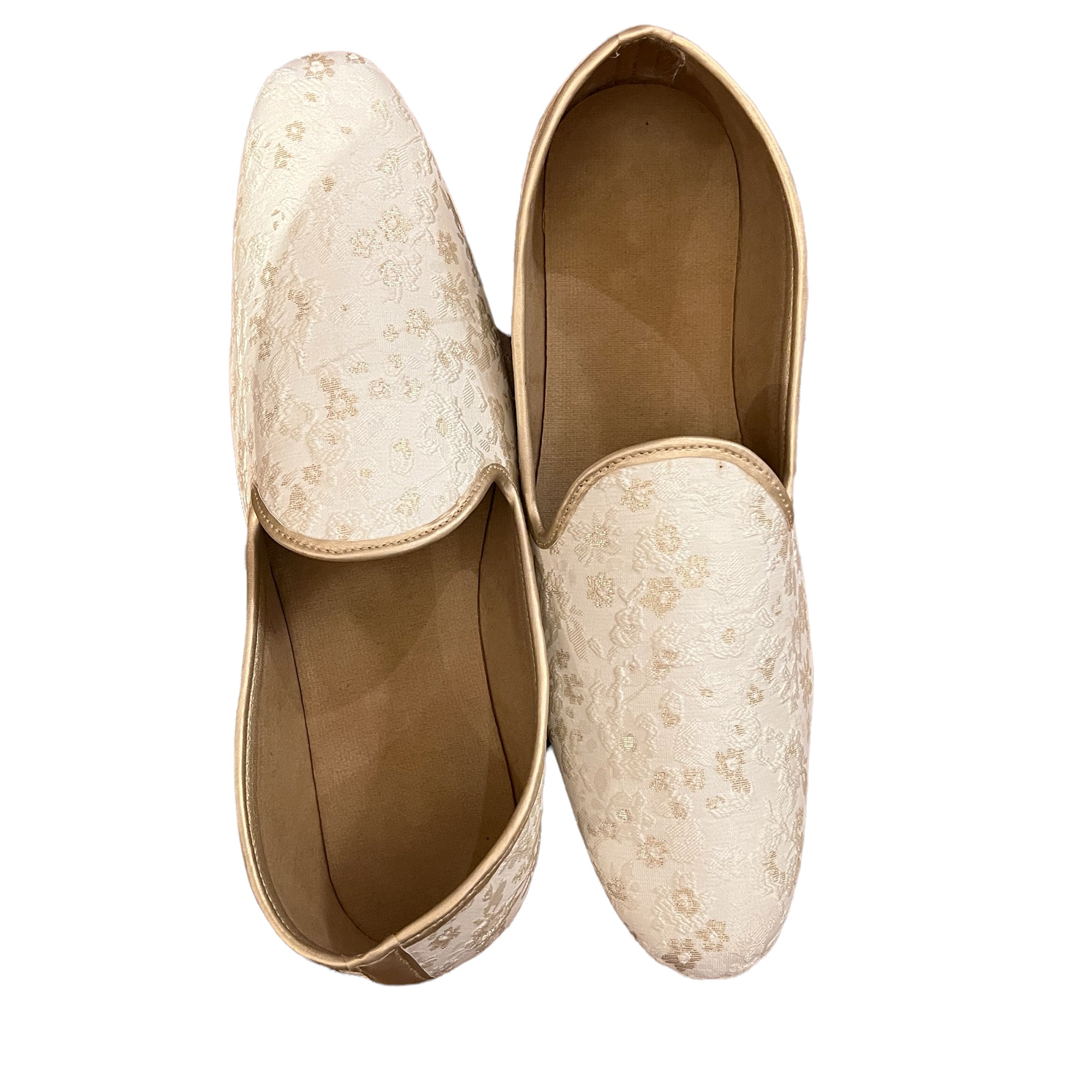YD Ivory Floral Loafers - Vintage India NYC