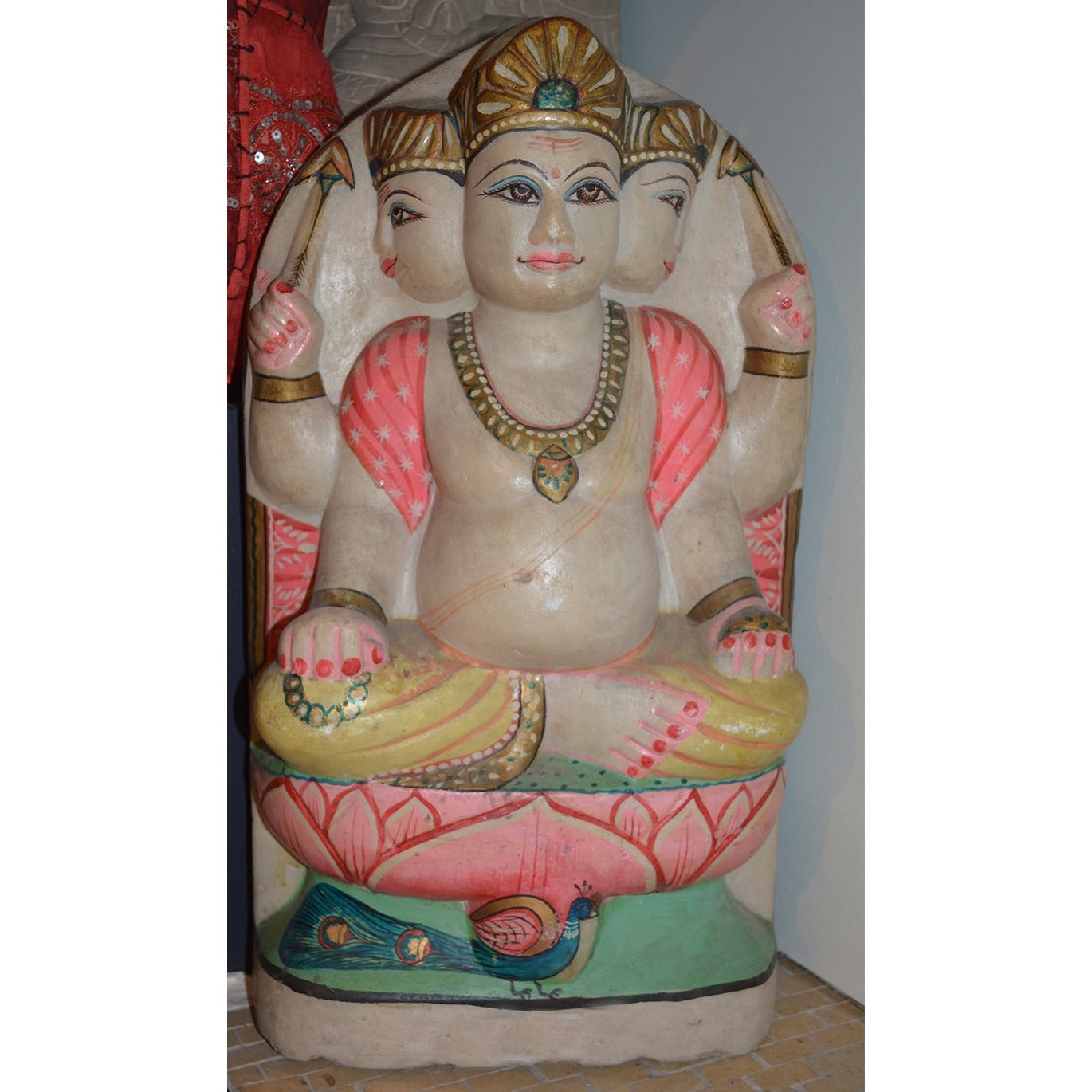 Marble Kartikeya statue - Vintage India NYC