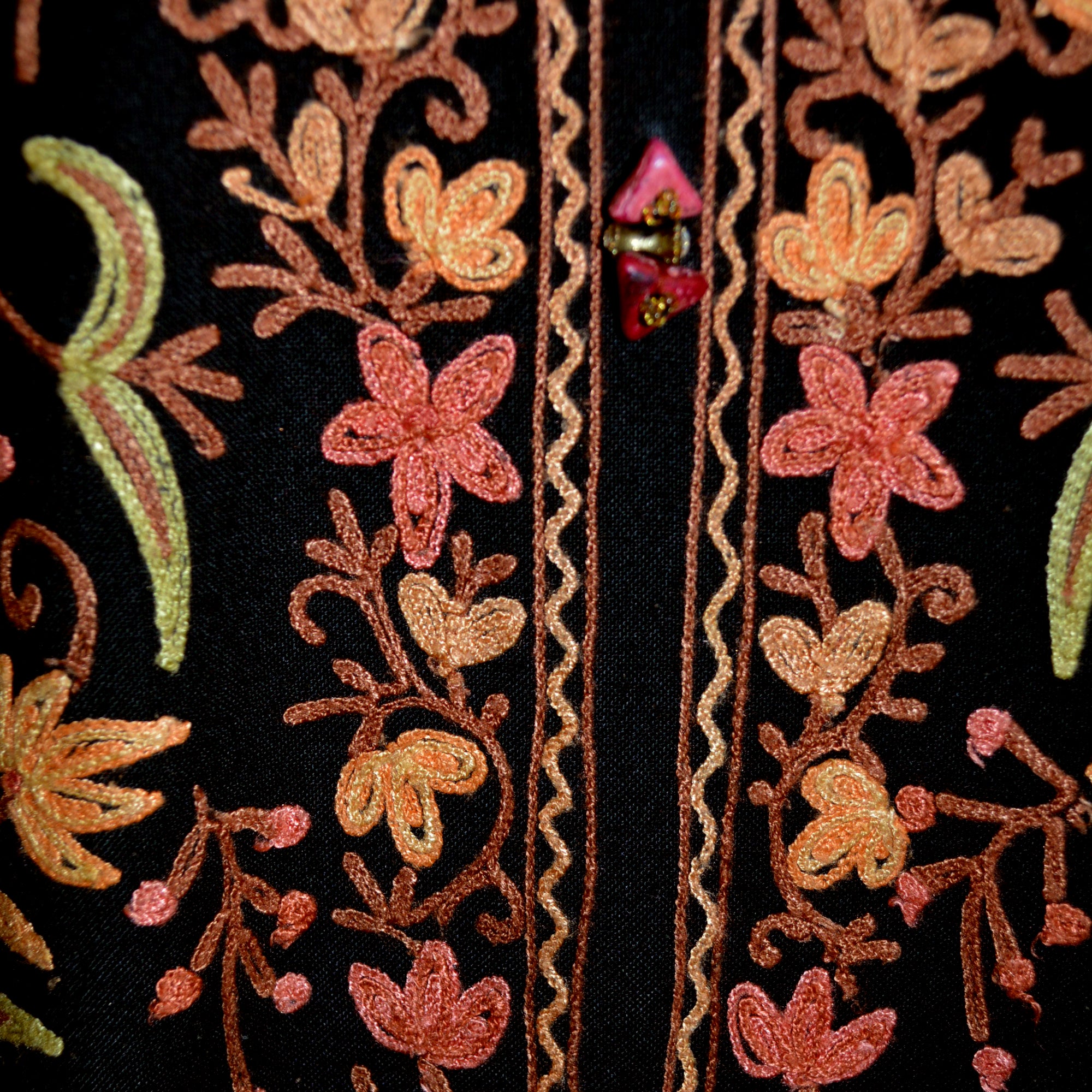 Vintage Kashmiri Floral Embroidered Dress - Vintage India NYC