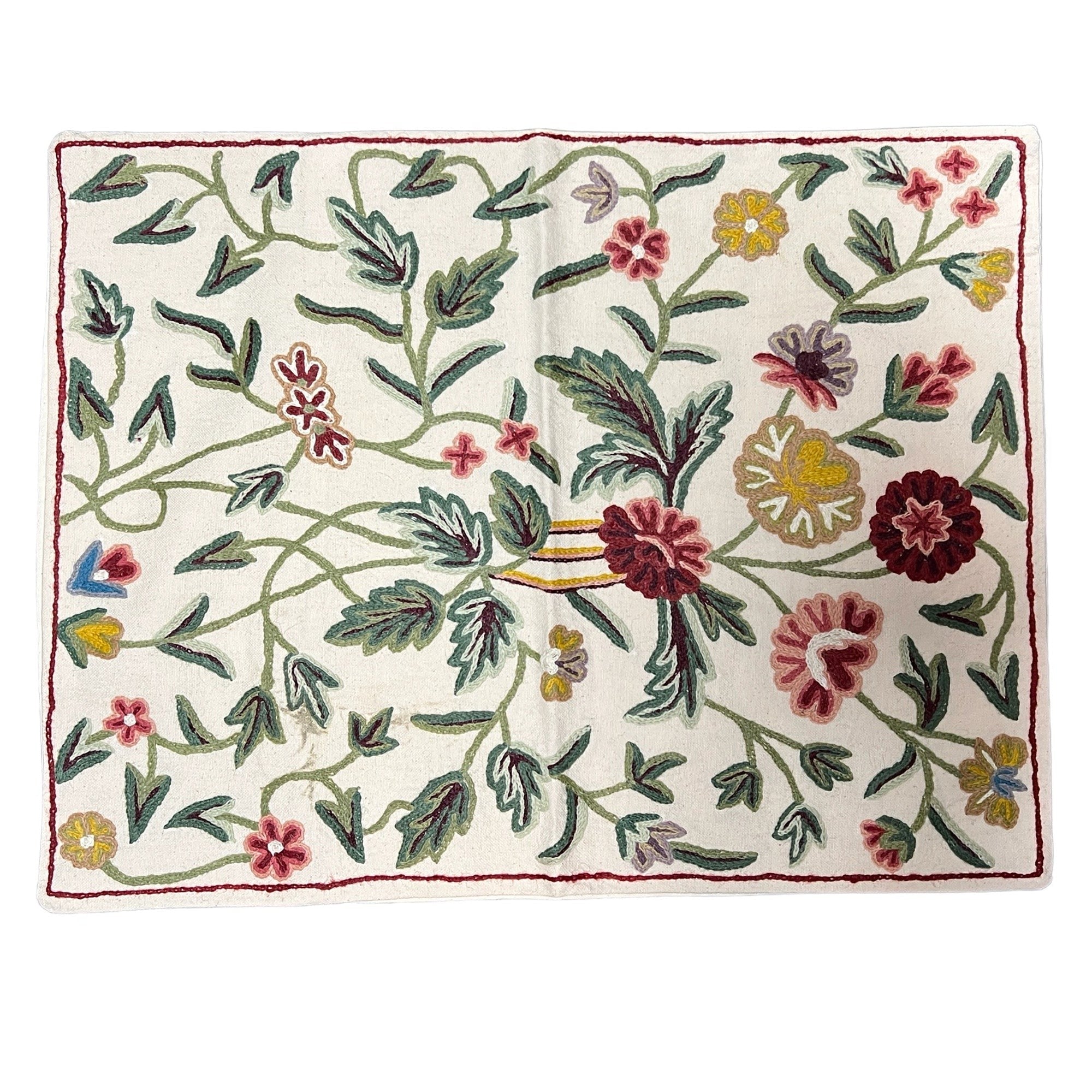Kashmiri Embroidered Pillowcover - Vintage India NYC
