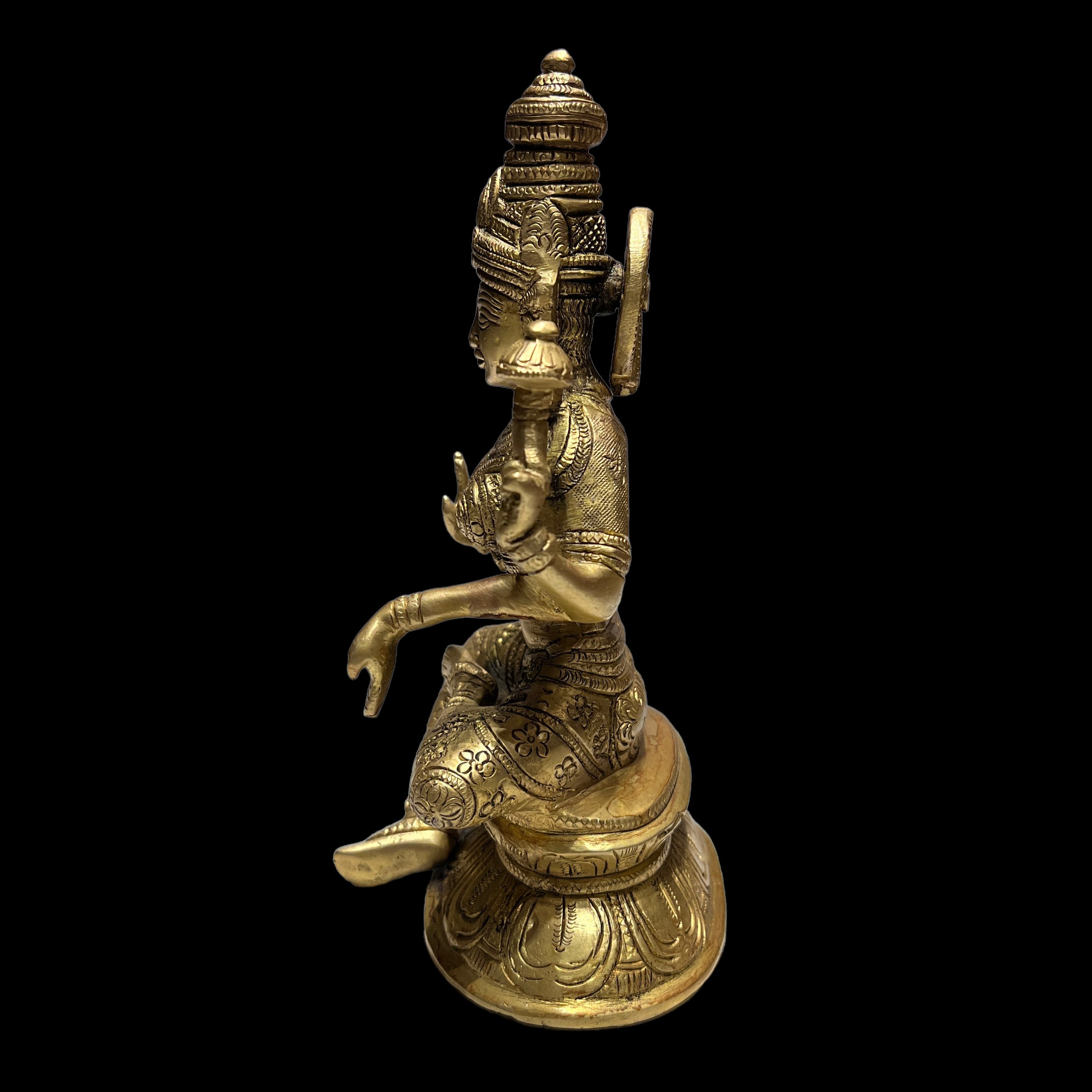 GM Brass Lakshmi 1586-8.5 in - Vintage India NYC