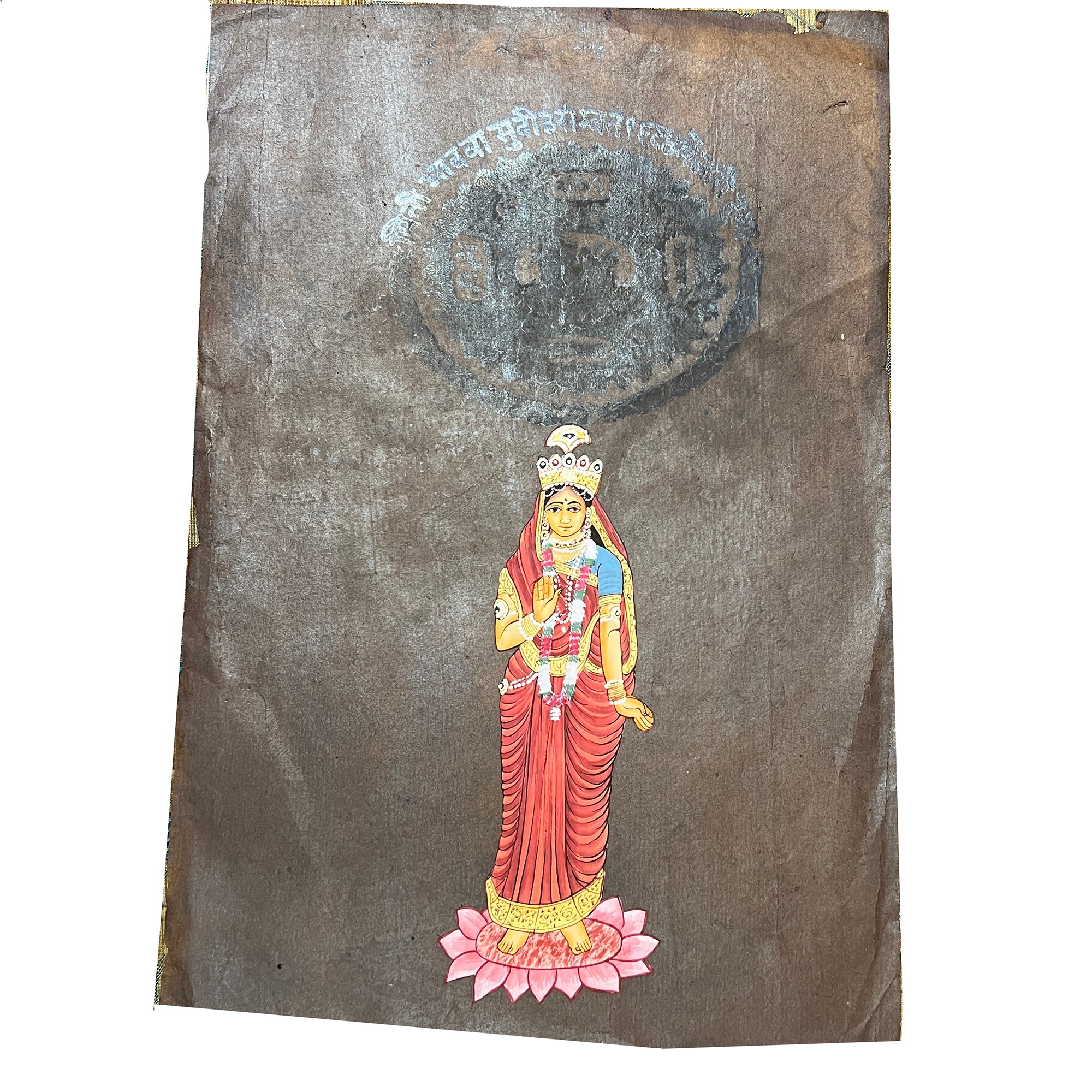 Vintage Hand Painted Lakshmi Paintings - Vintage India NYC