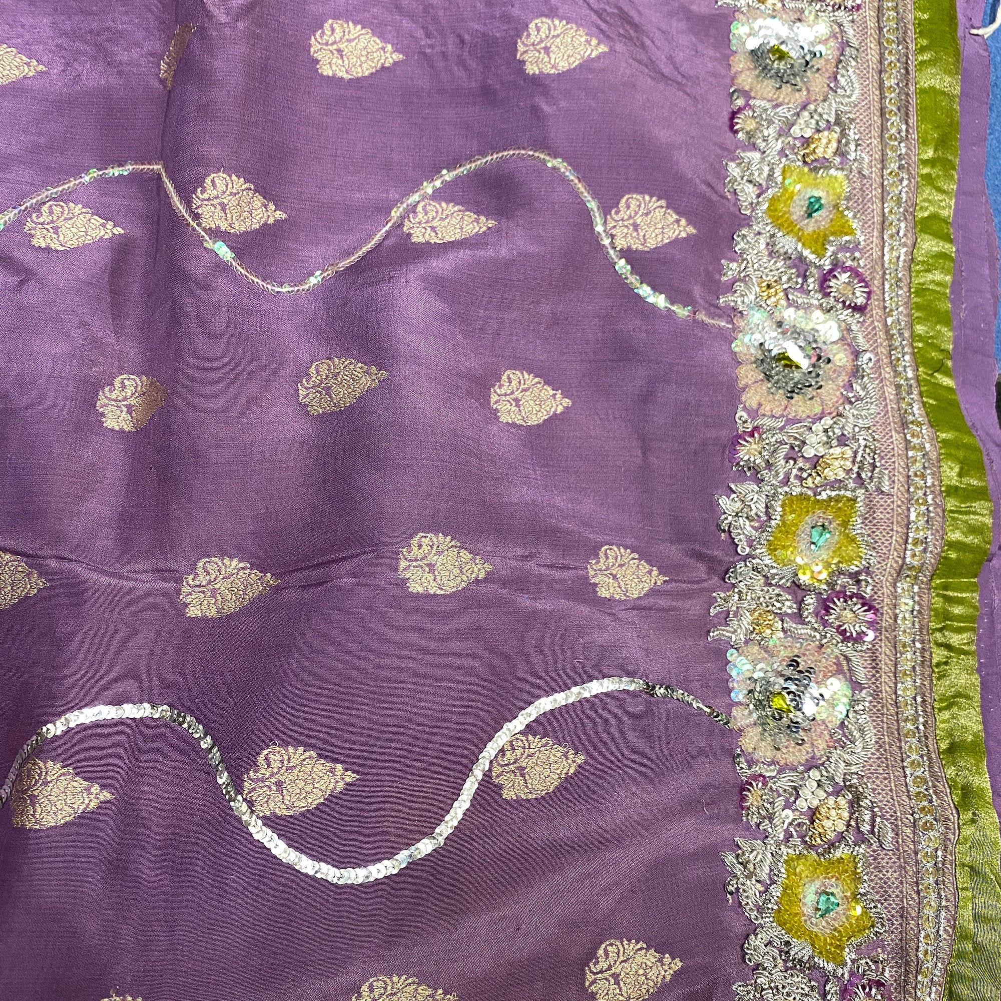 Lavender Heavy Work Saree - Vintage India NYC