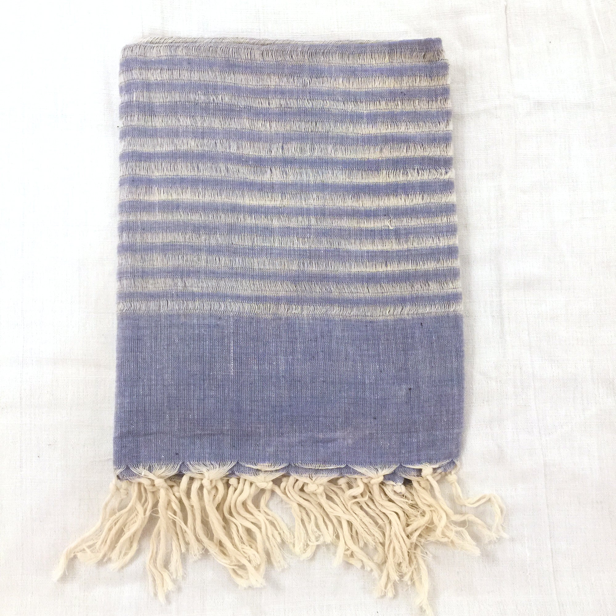 Handwoven Striped Cotton Scarves-10 Colors - Vintage India NYC
