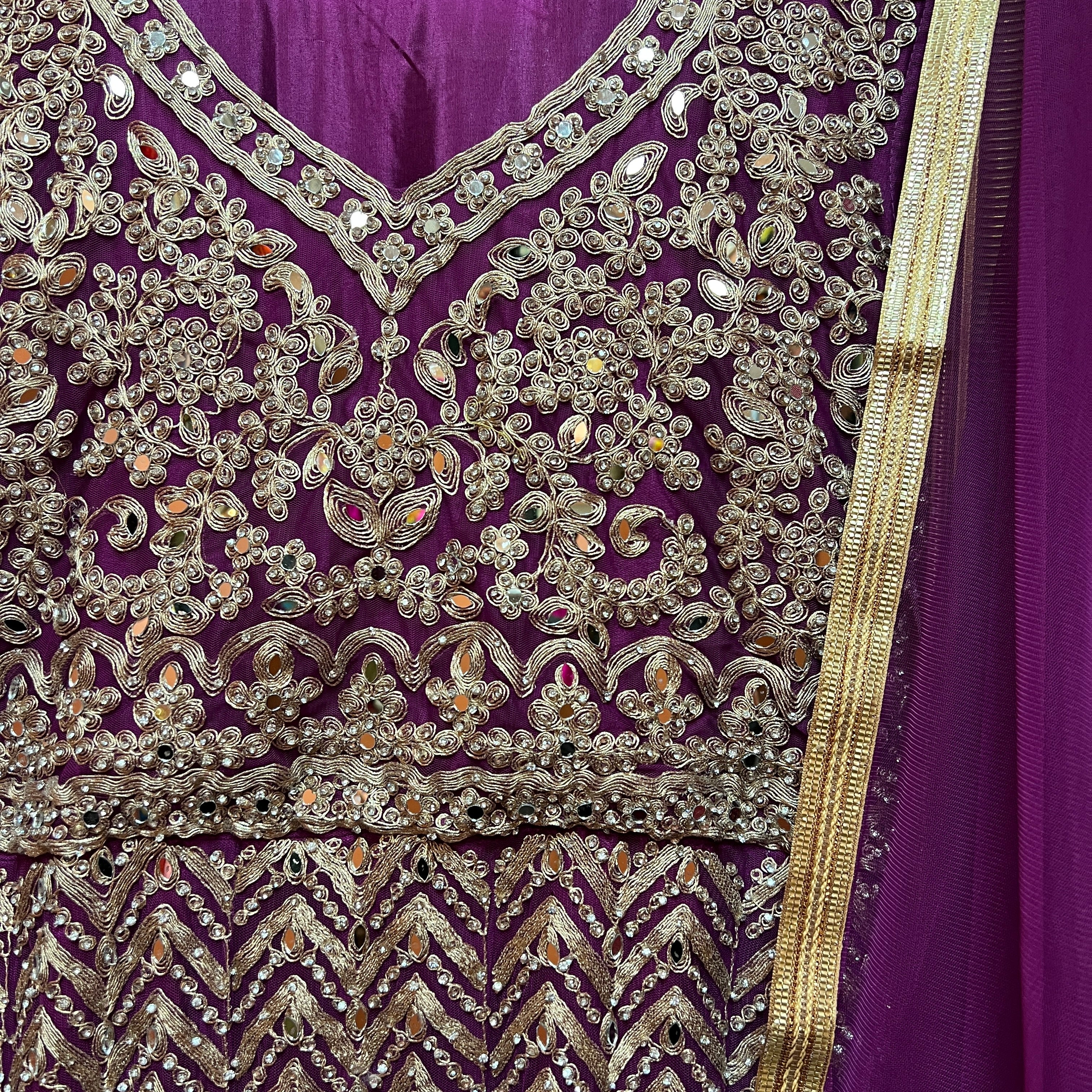 Heavy Embroidered Gowns-2 Colors - Vintage India NYC