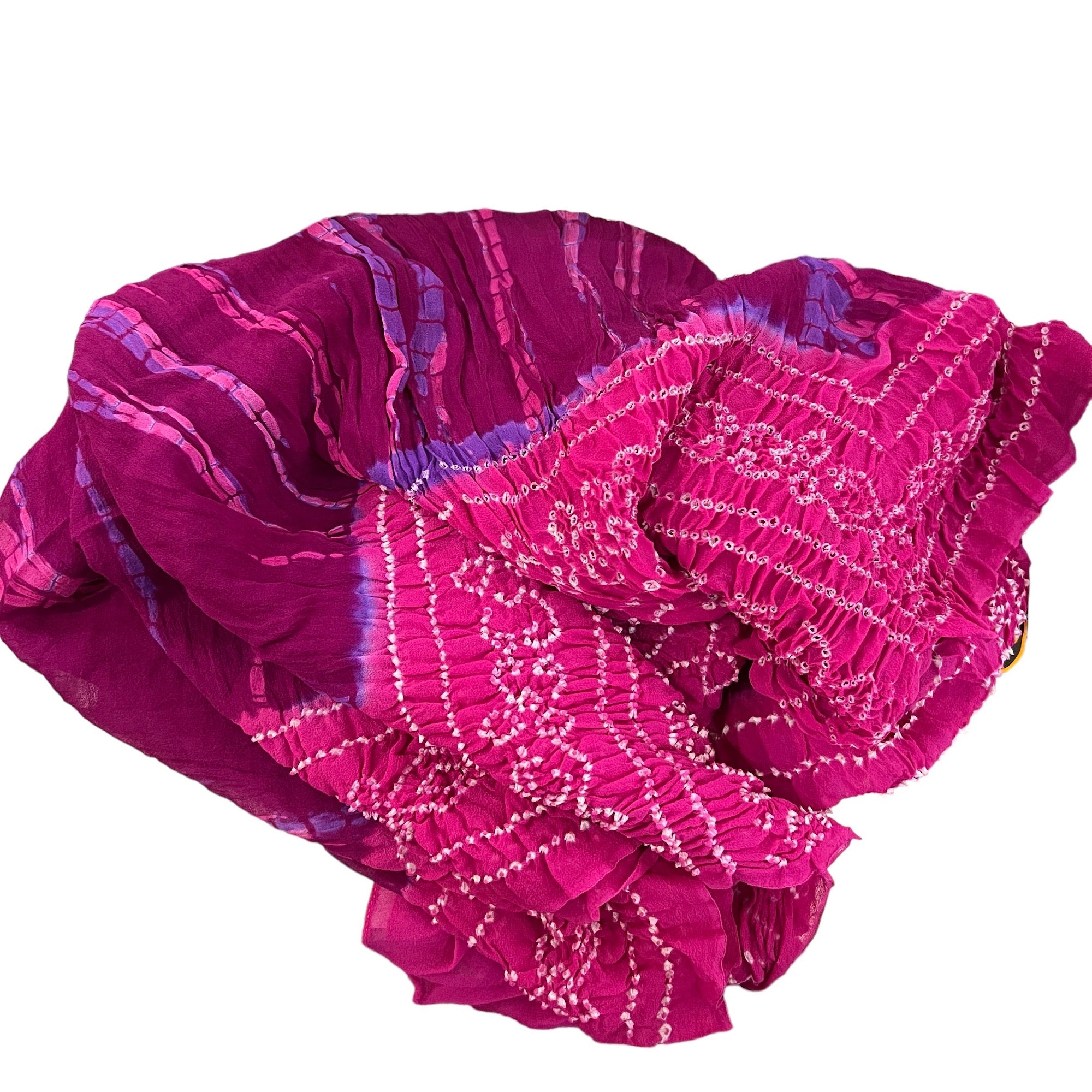 Shibori Bandhani Silk Crepe Scarves -6 Colors - Vintage India NYC