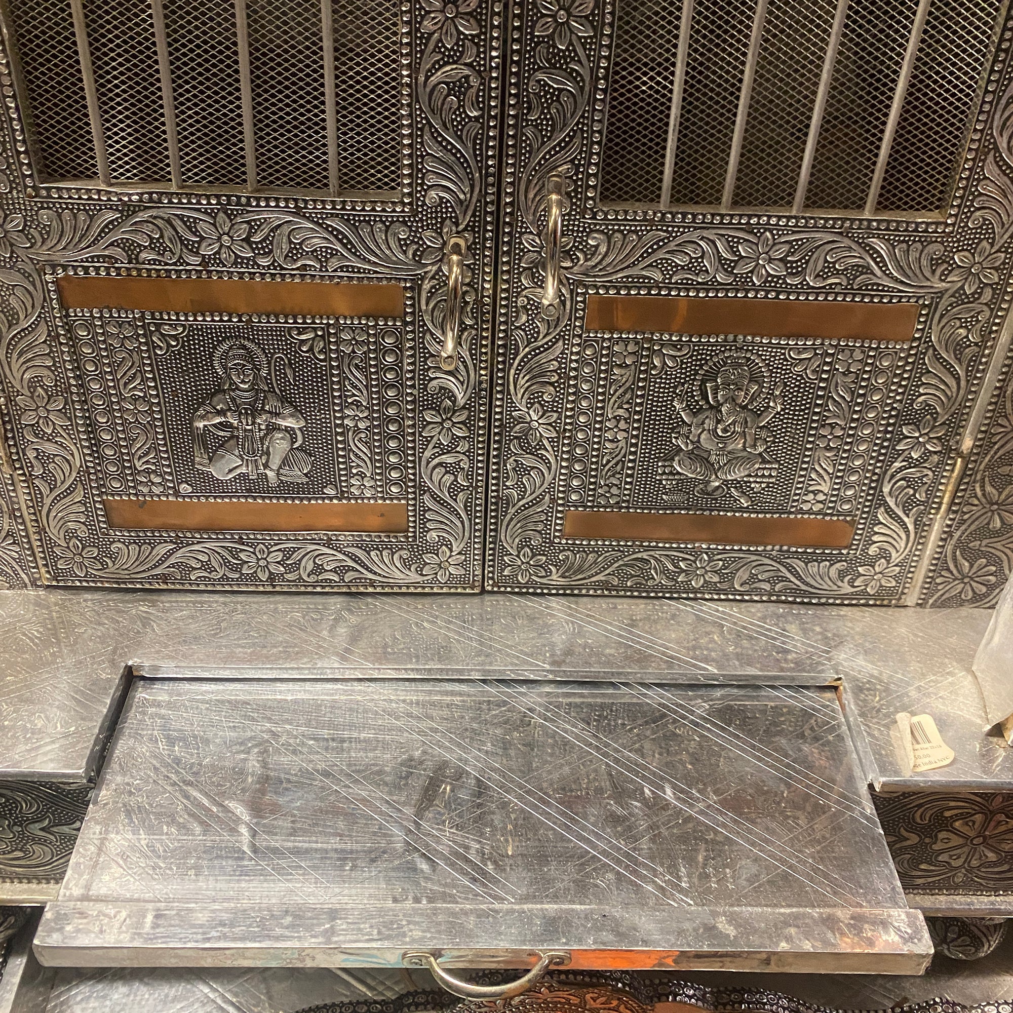Large Silver Temple Mandir - Vintage India NYC