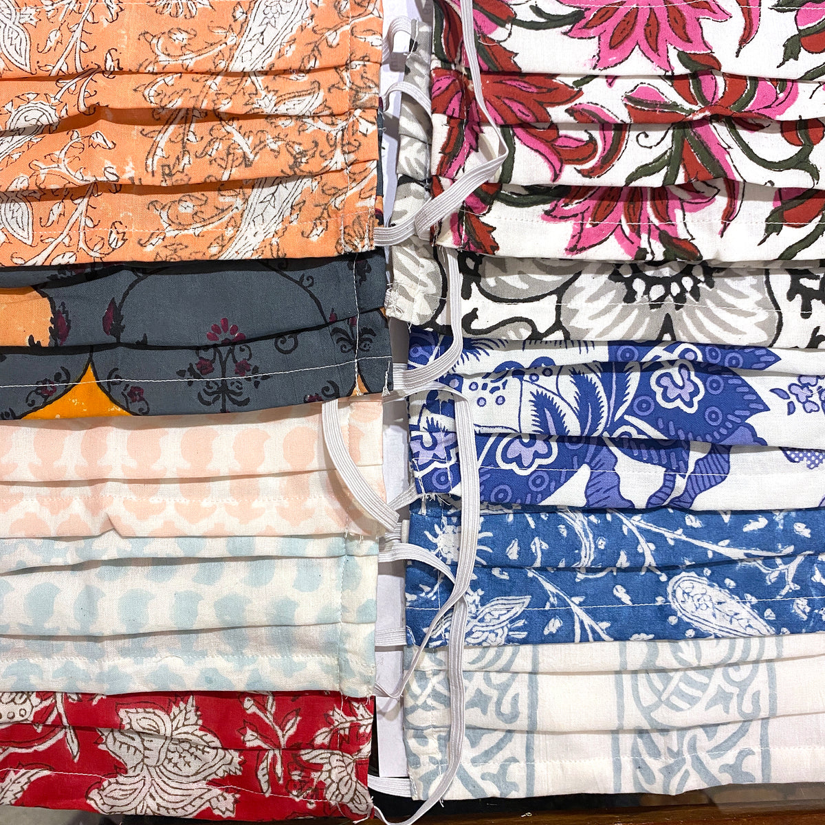 Hand Blockprint Masks-12 Designs