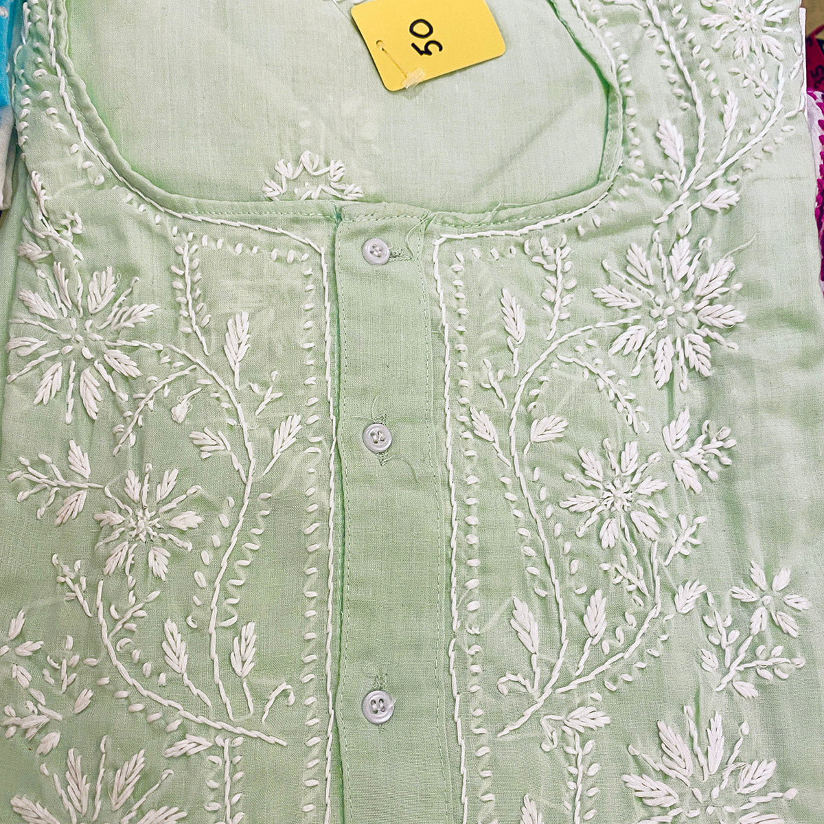AR 3 Button Embroidered Cotton Tunic Kurti - Vintage India NYC