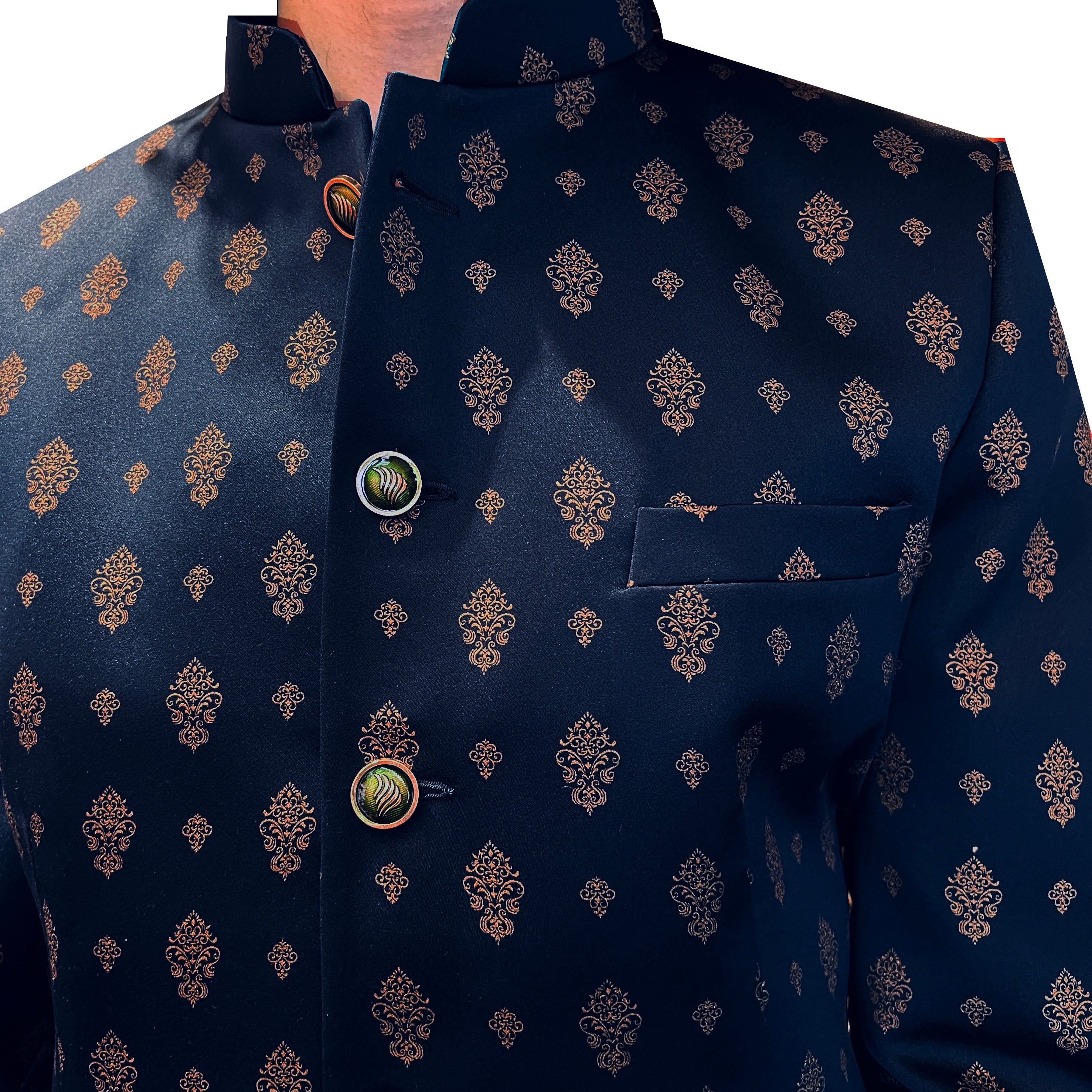 Brocade Jodhpuri Jacket-2 Colors - Vintage India NYC
