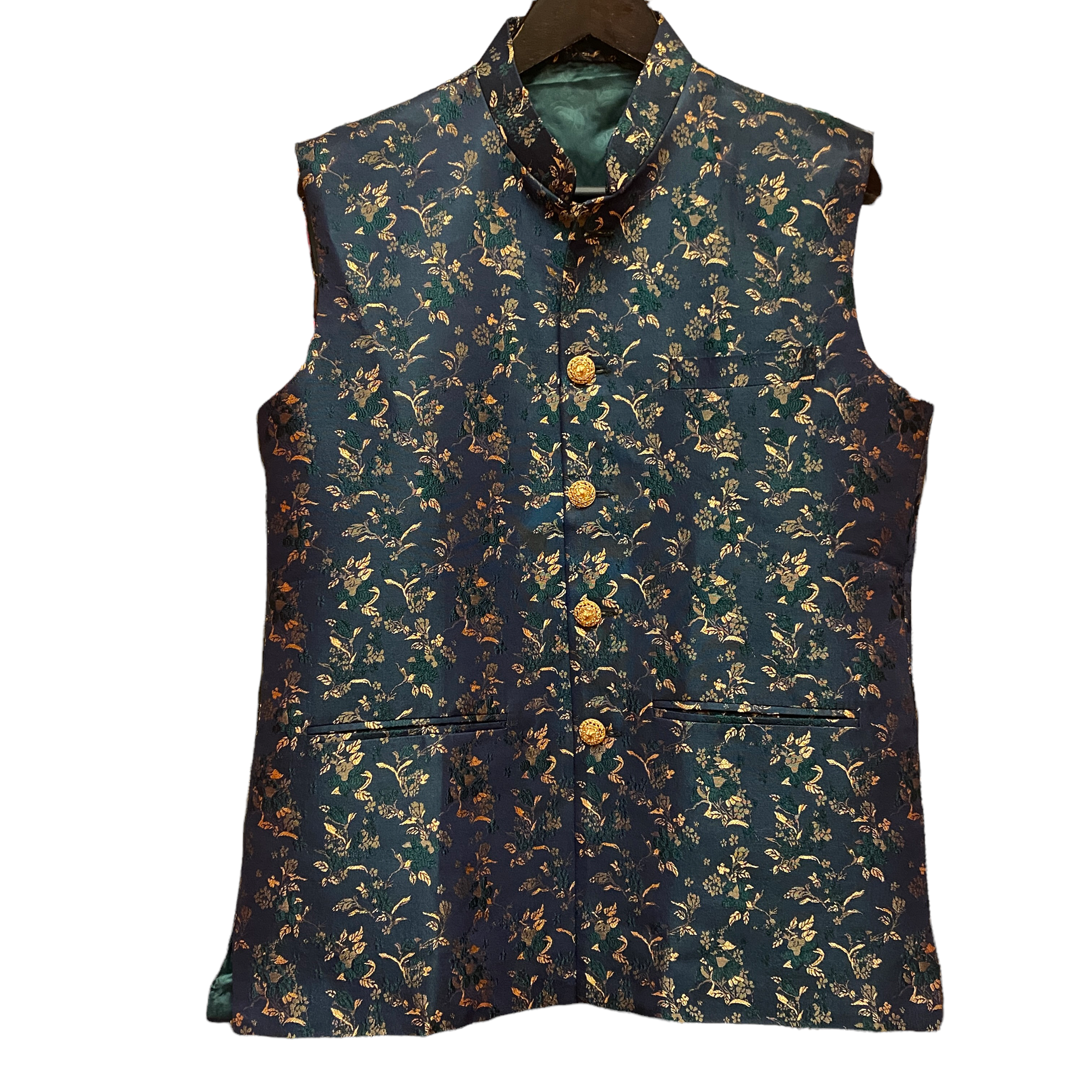 YD Floral Brocade Men Vest-3 Colors - Vintage India NYC