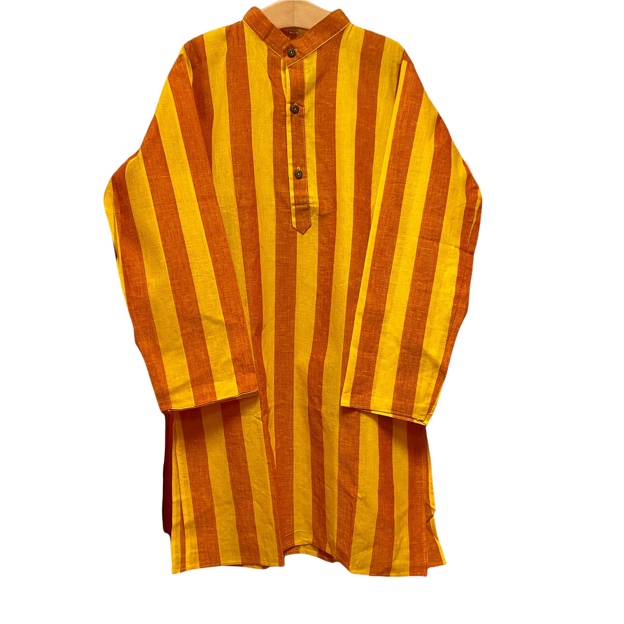 Orange & Yellow Stripe Kurta - Vintage India NYC