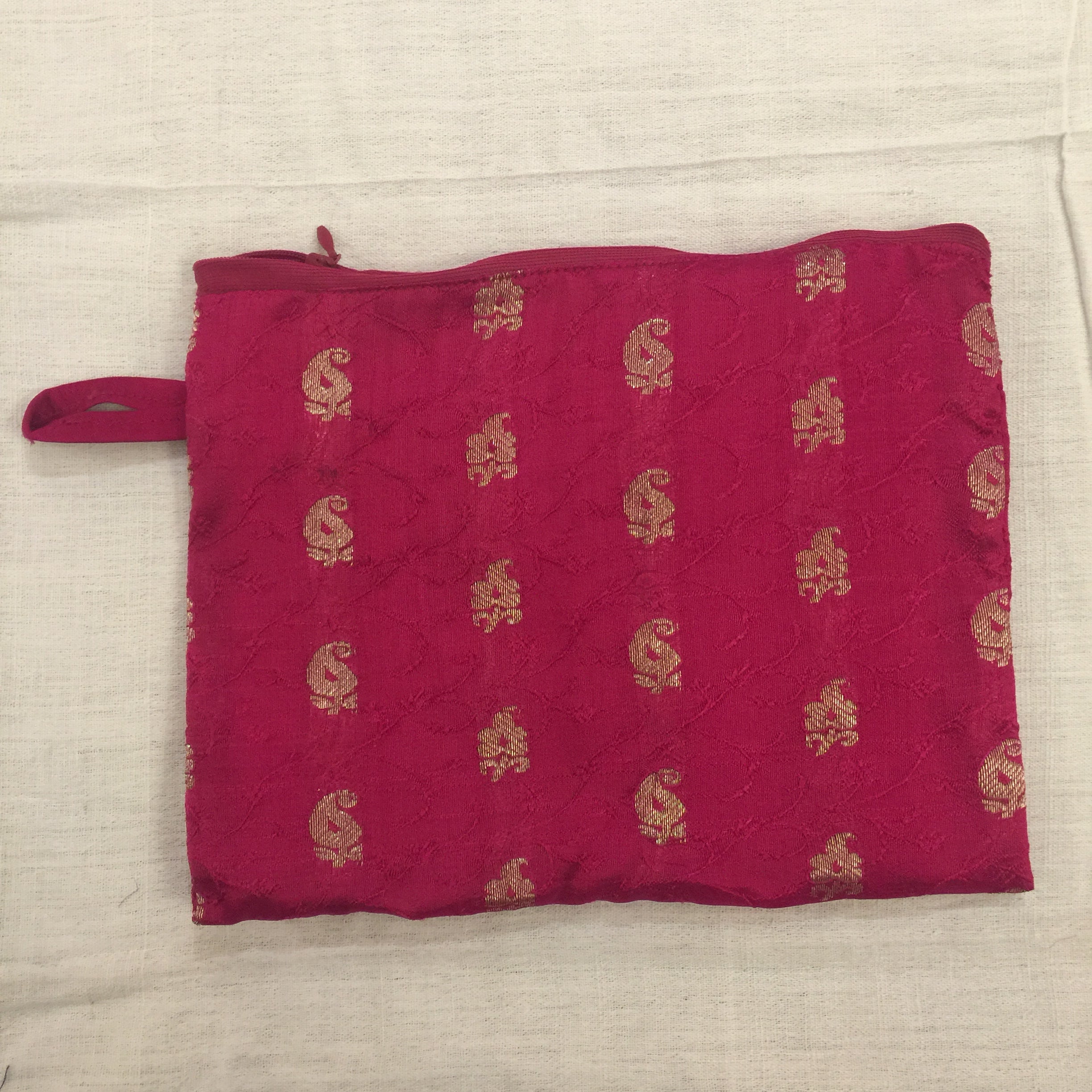 Vintage Sari Zip Pouch Bag Lg - Vintage India NYC