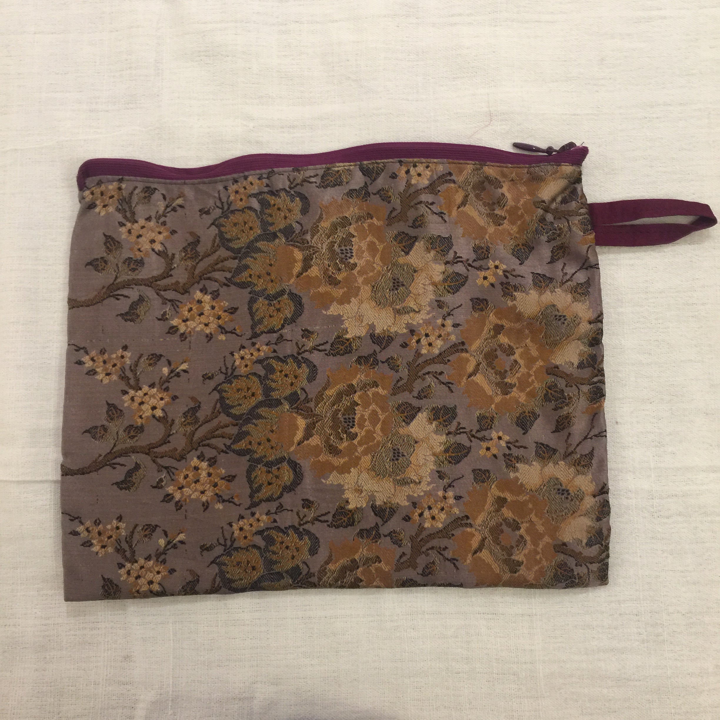 Vintage Sari Zip Pouch Bag Lg - Vintage India NYC