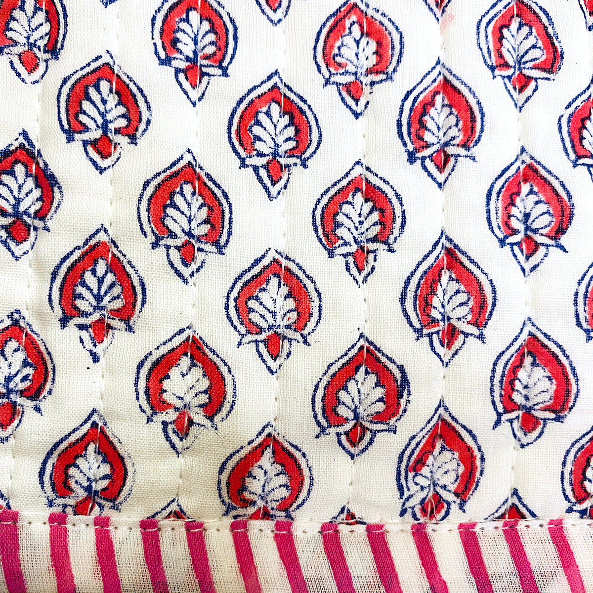 SC Blockprint Baby Blankets-Pink & Blue - Vintage India NYC