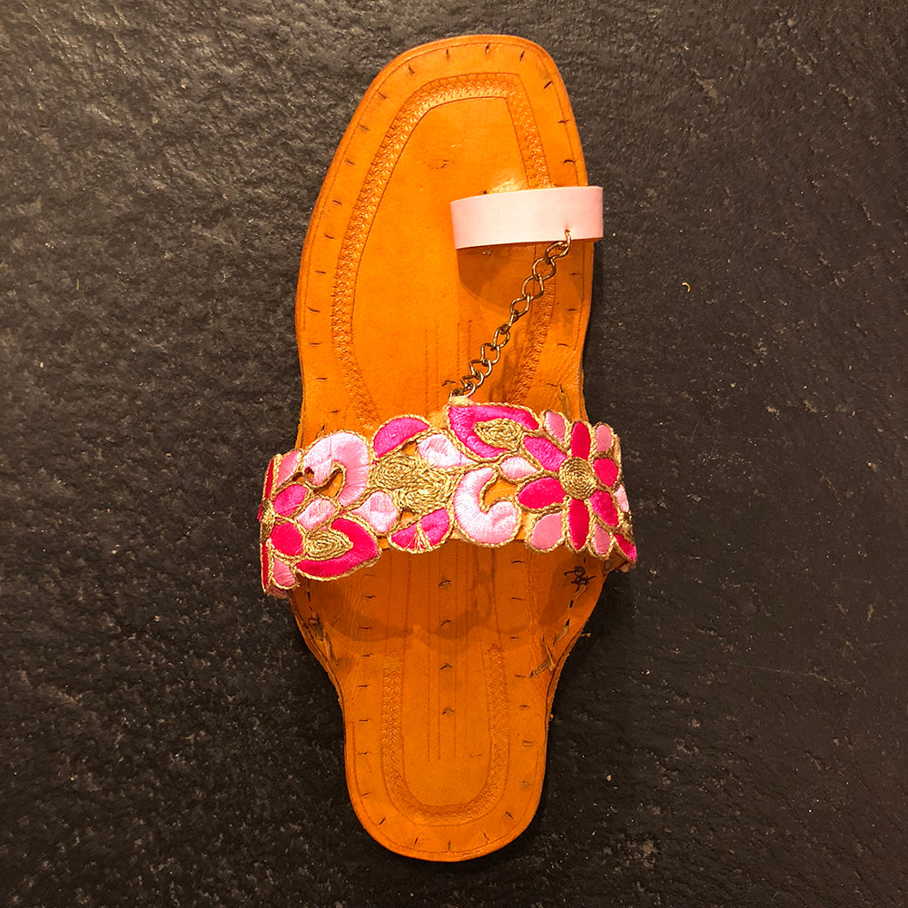 RP Handmade Indian Sandal-Pink - Vintage India NYC