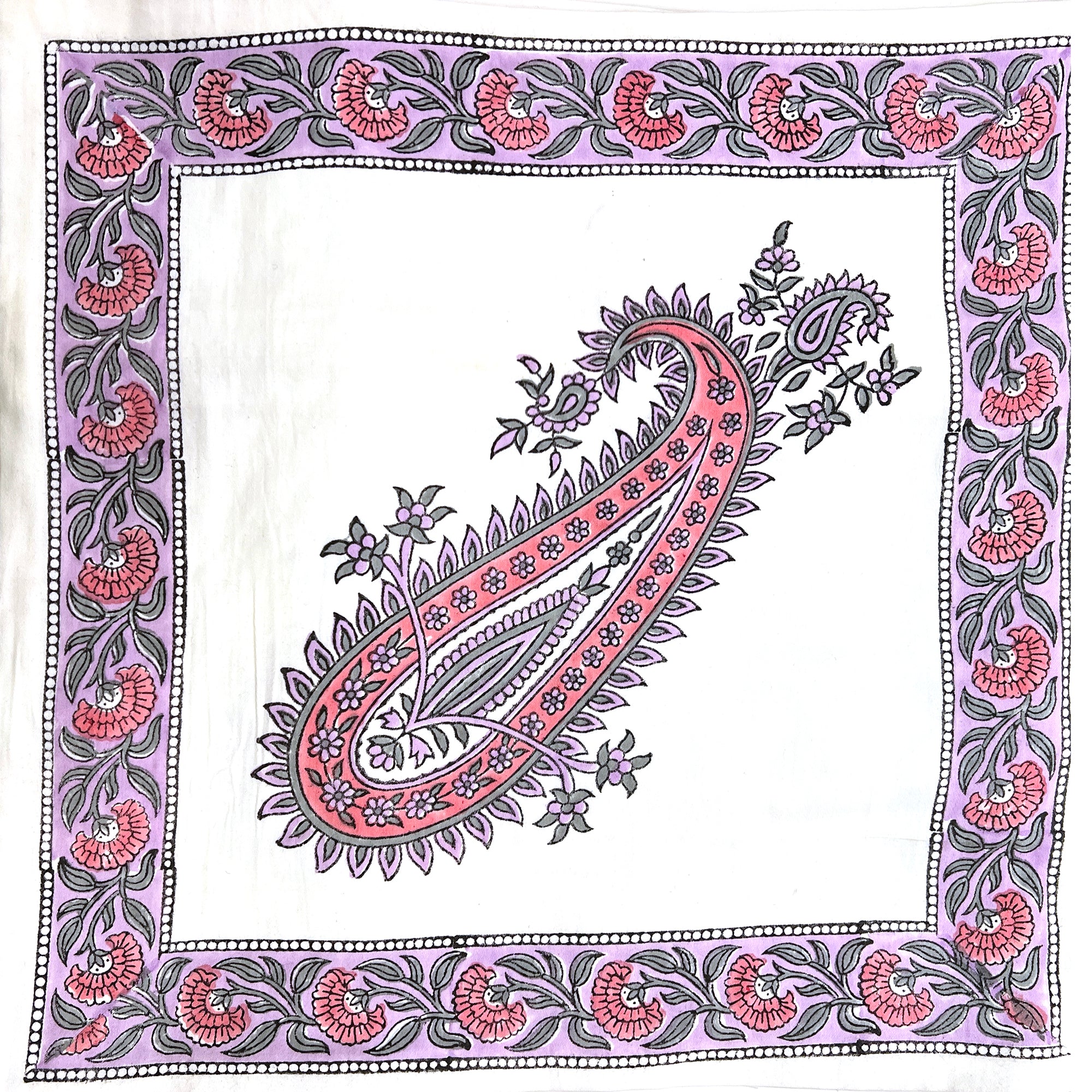 Paisley Block Print Pillow Cover - Vintage India NYC
