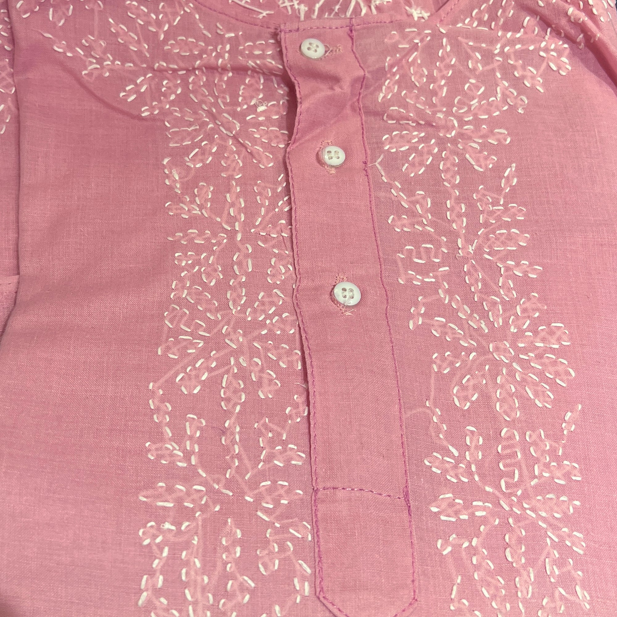 AR Short Embroidered Cotton Tunic Kurti-Saree 48 - Vintage India NYC