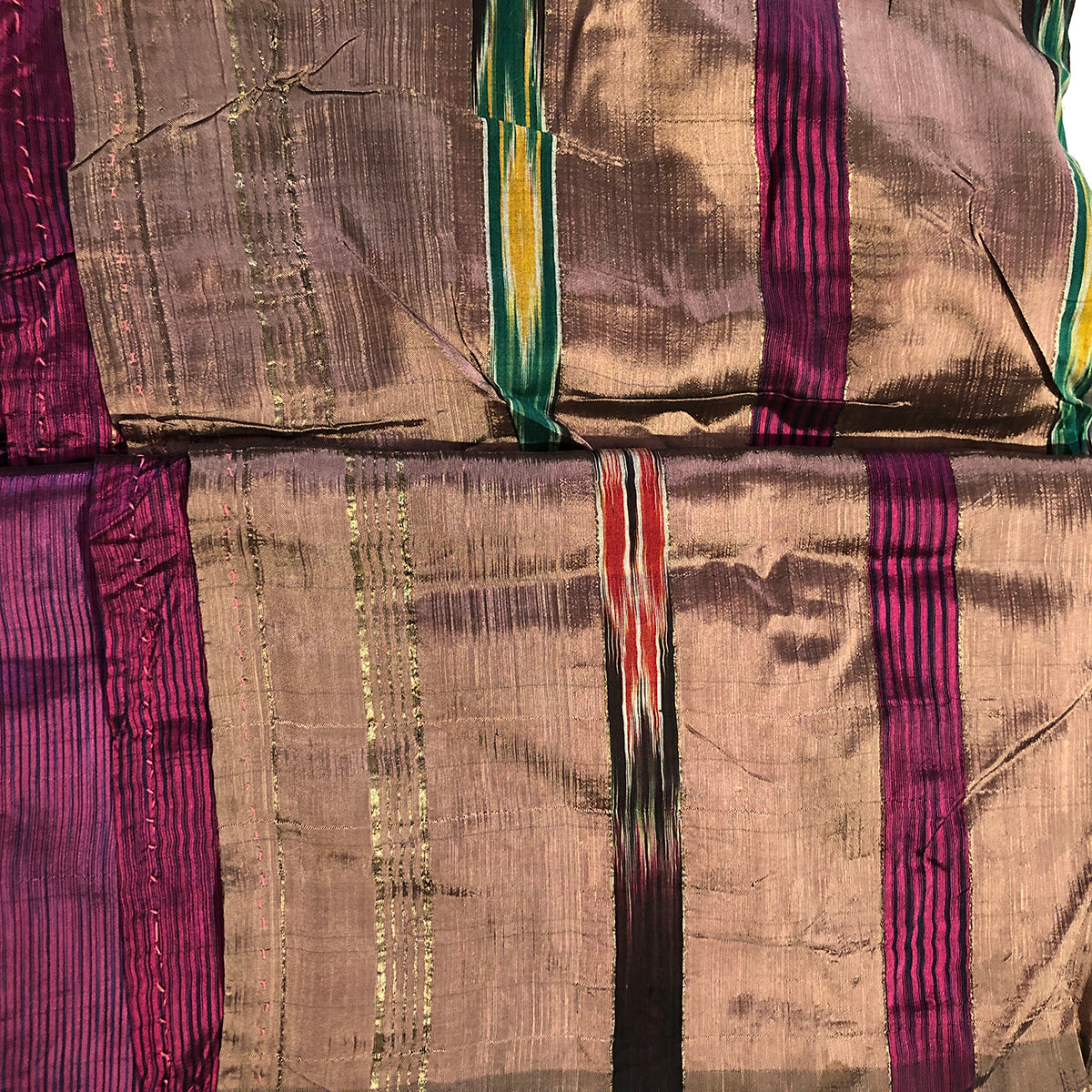 VM-1 Purple and Taupe Ikat - Vintage India NYC
