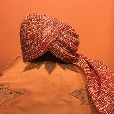 Bandhani style pagari/turban - Vintage India NYC