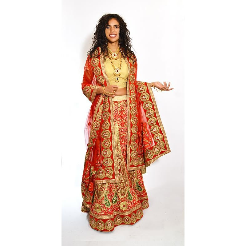 Red and Gold Wedding Lehenga - Vintage India NYC
