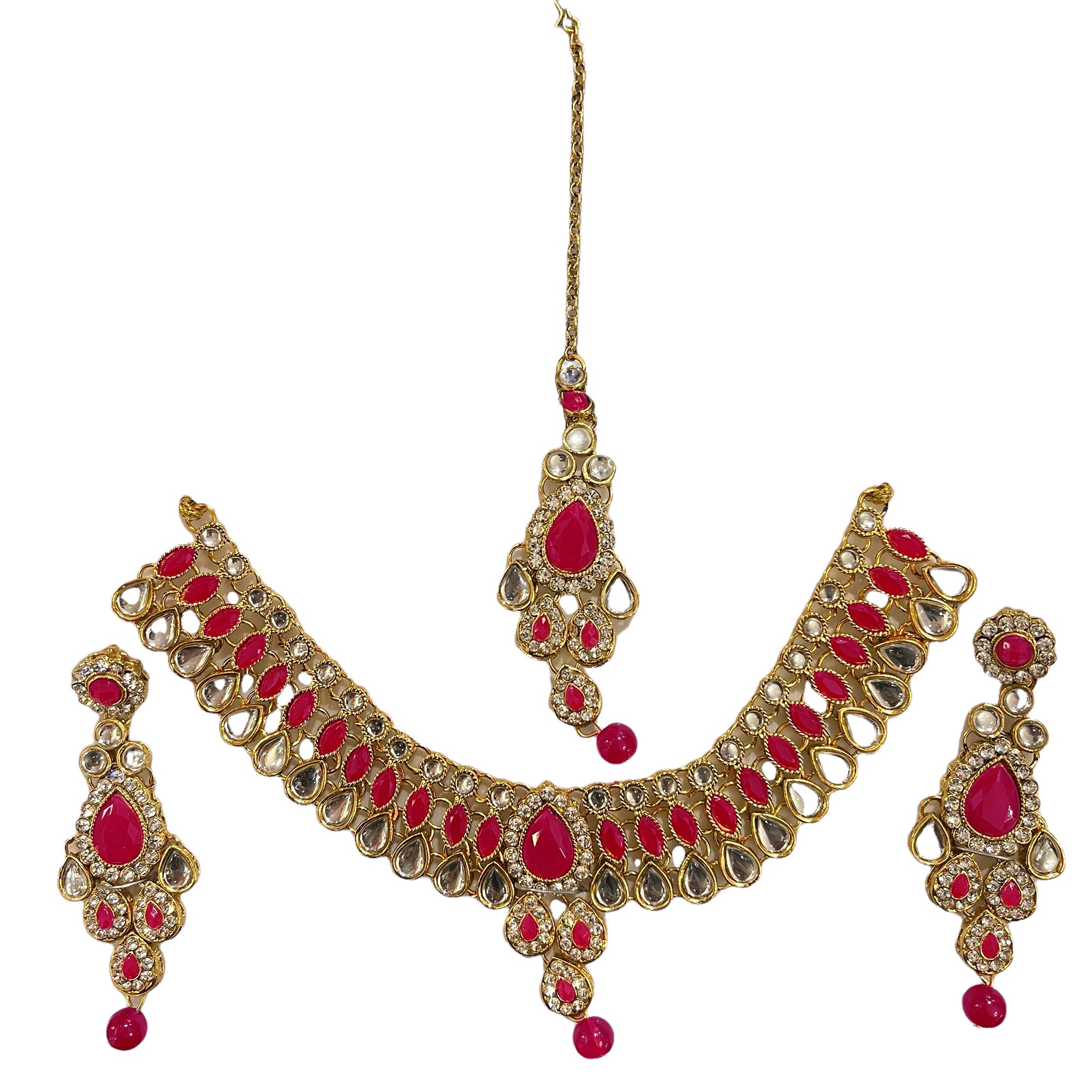 DT Pink & Gold Necklace Sets-3 Styles - Vintage India NYC