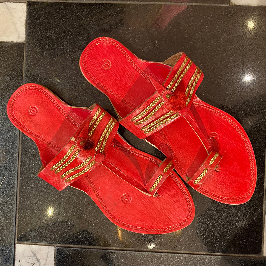 RO Red Sandals - Vintage India NYC
