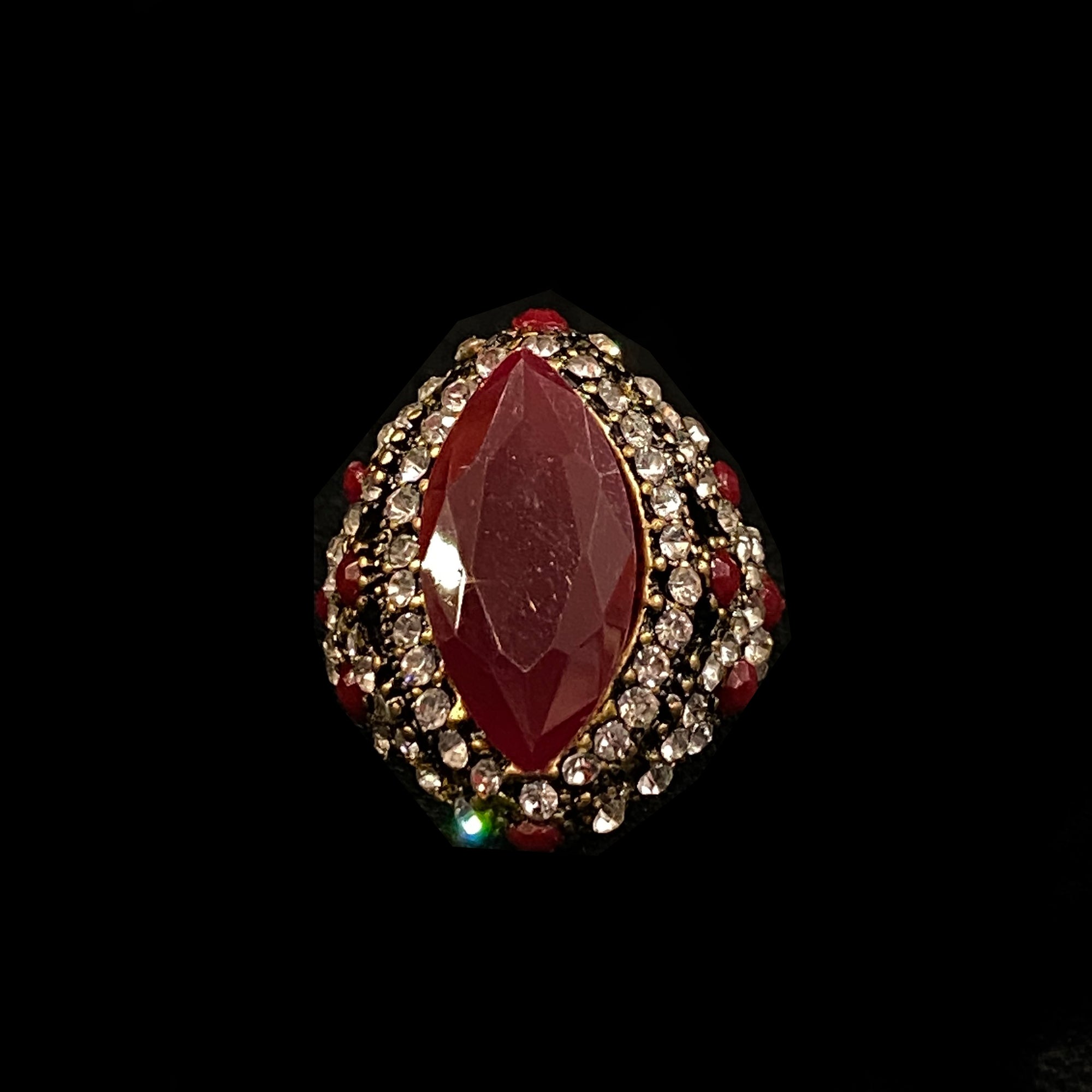 Red Cocktail Ring-4 styles - Vintage India NYC