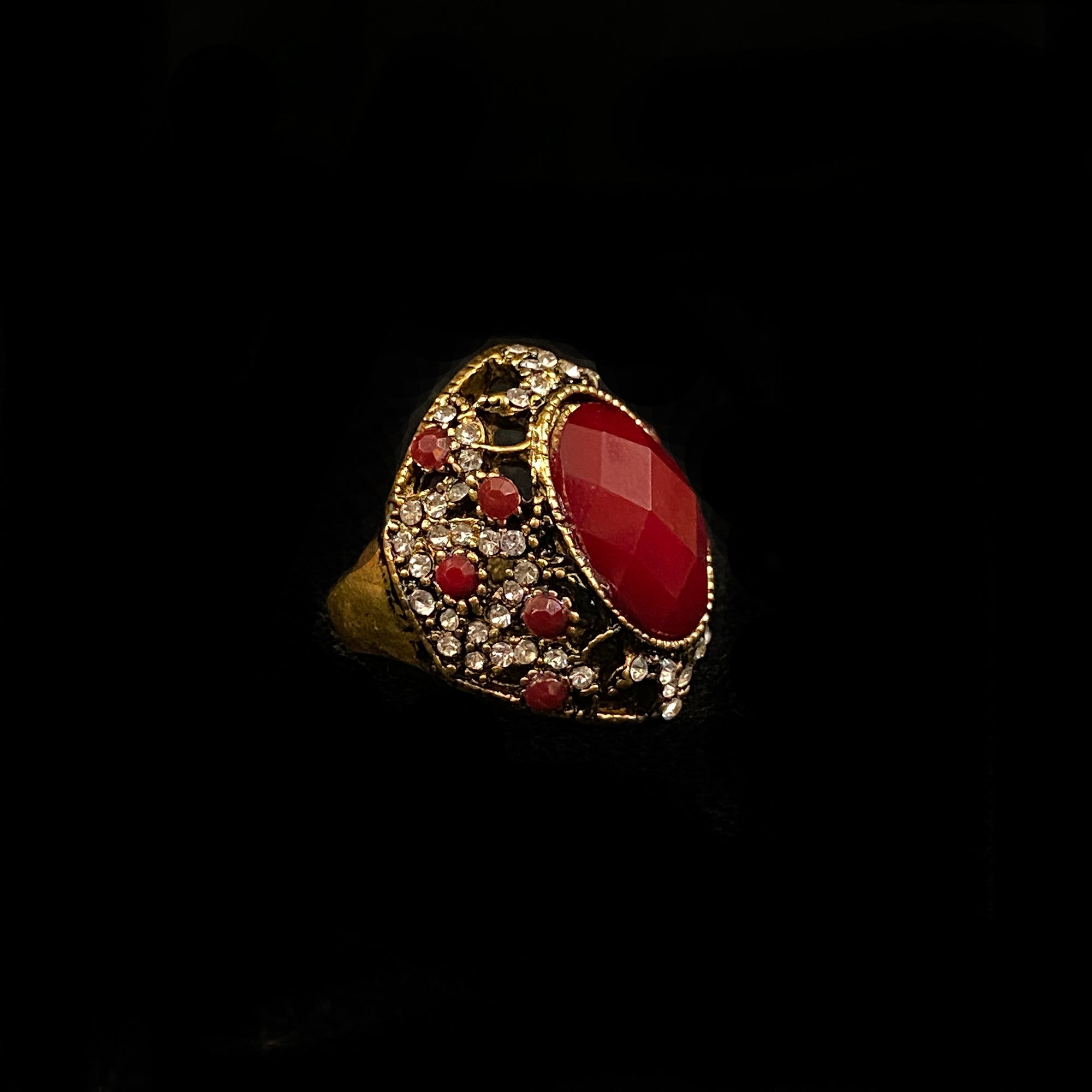 Red Cocktail Ring-4 styles - Vintage India NYC