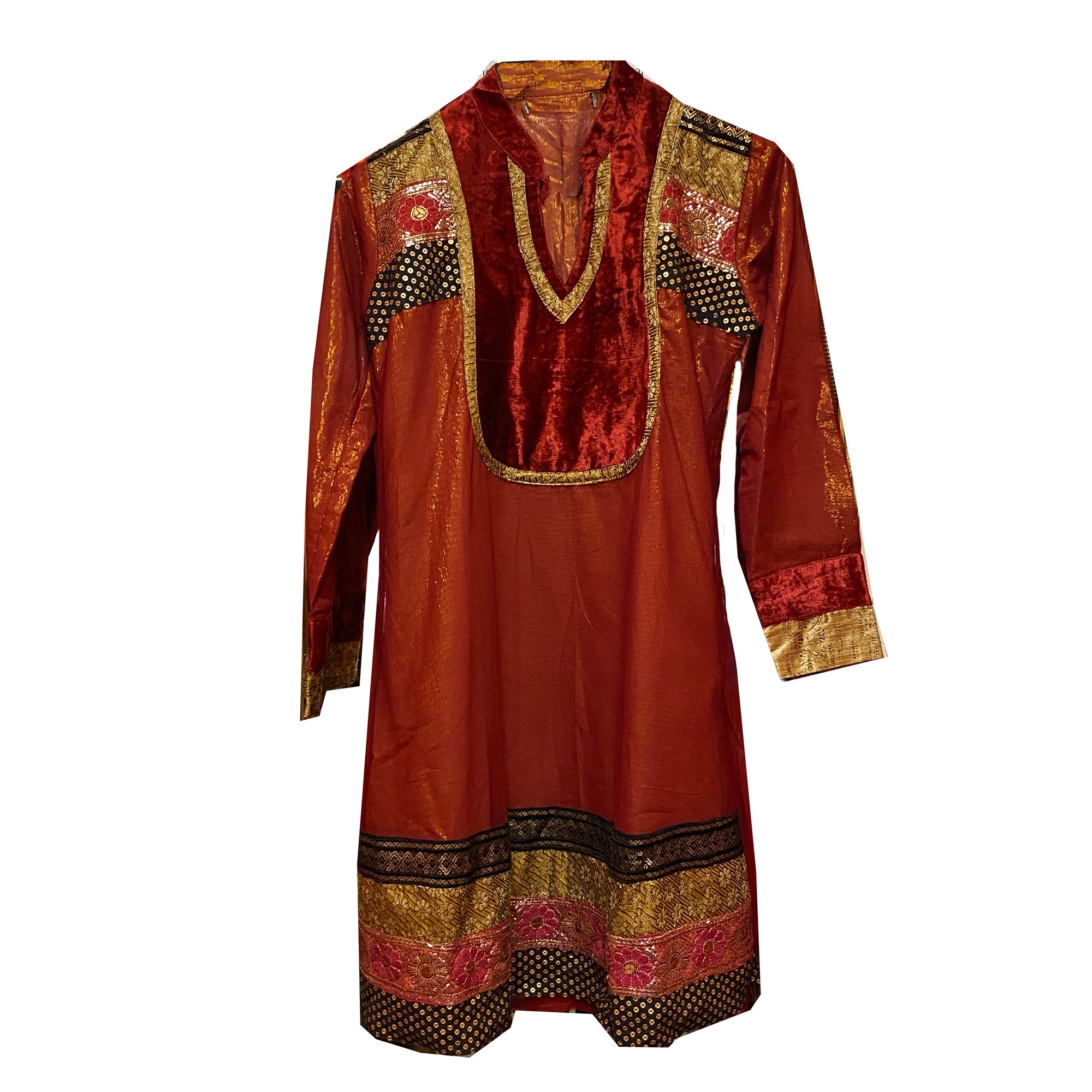 Red Velvet Dress - Vintage India NYC