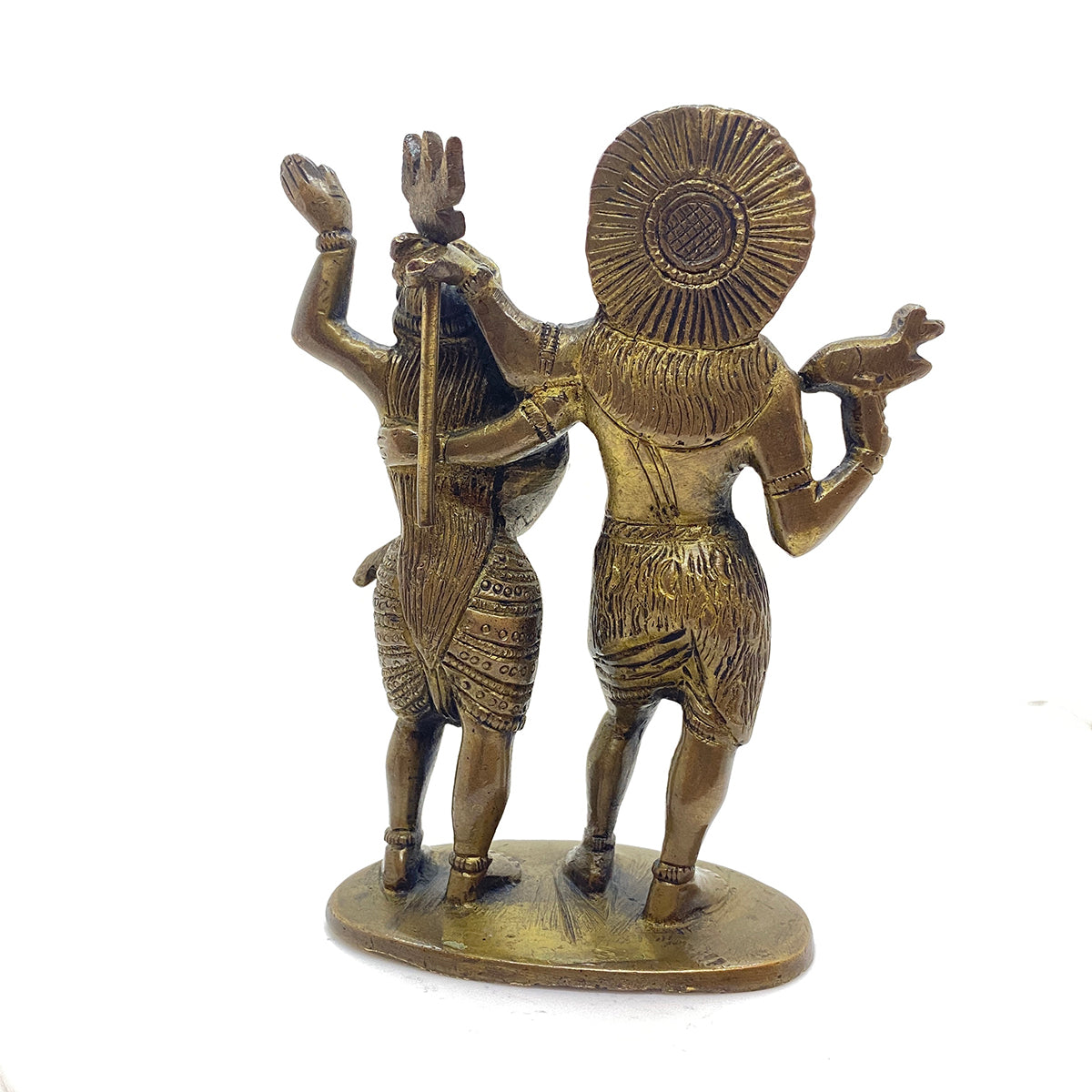 GM Brass Shiva Parvati 6 in. - Vintage India NYC