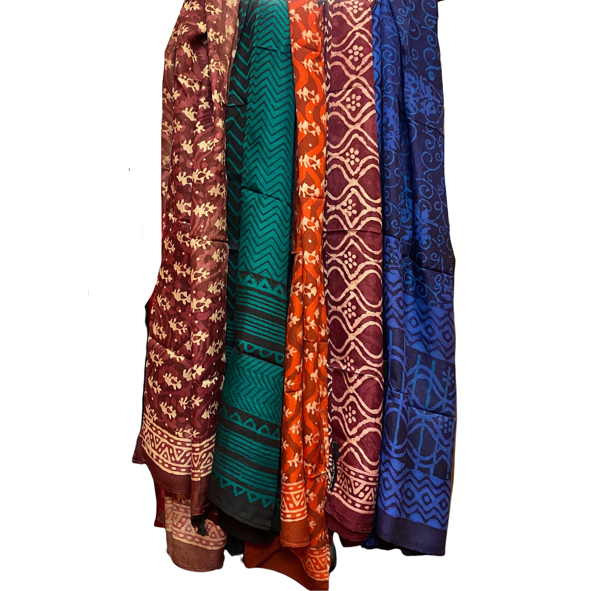 Bagru Silk Scarves -5 styles - Vintage India NYC
