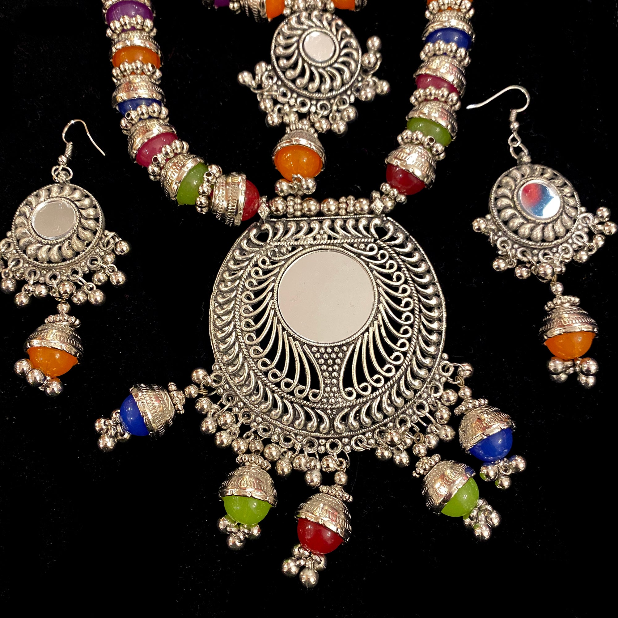 IF Silver Metal Necklace Set 202 - Vintage India NYC