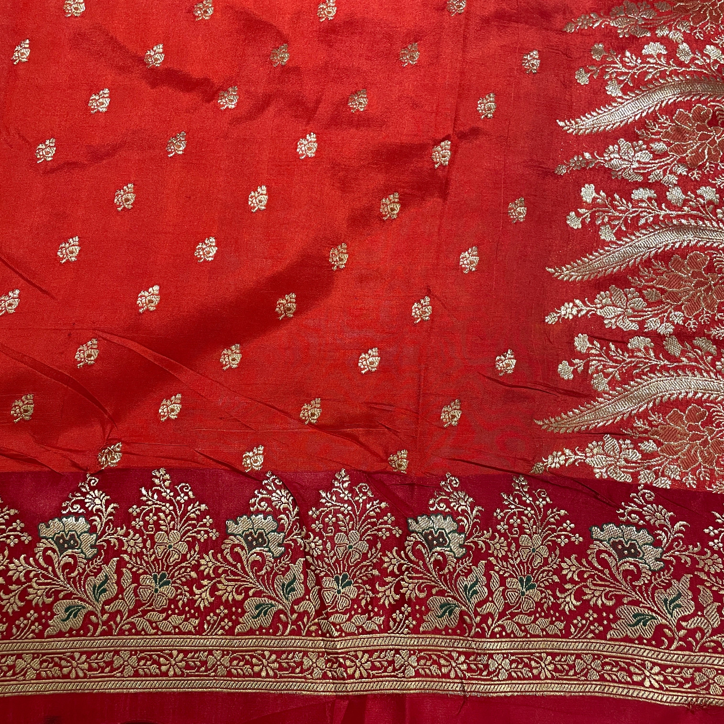 Vintage Banarasi Saree w Blouse Piece-807 - Vintage India NYC