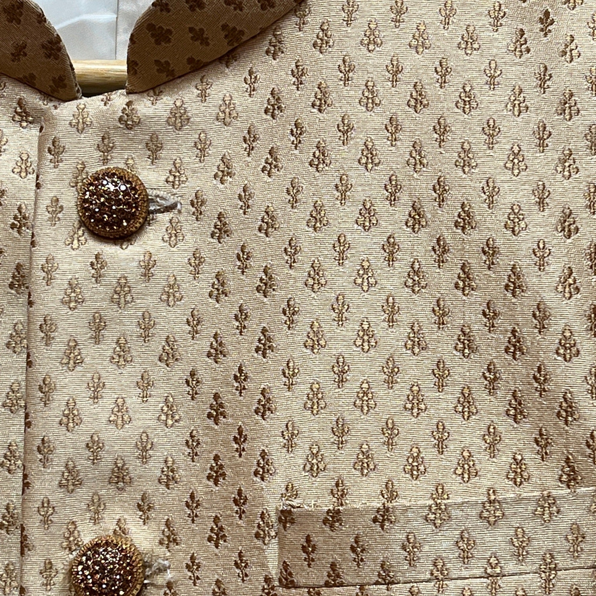 YD Gold Brocade Jodhpuri Jacket-Size 36 - Vintage India NYC