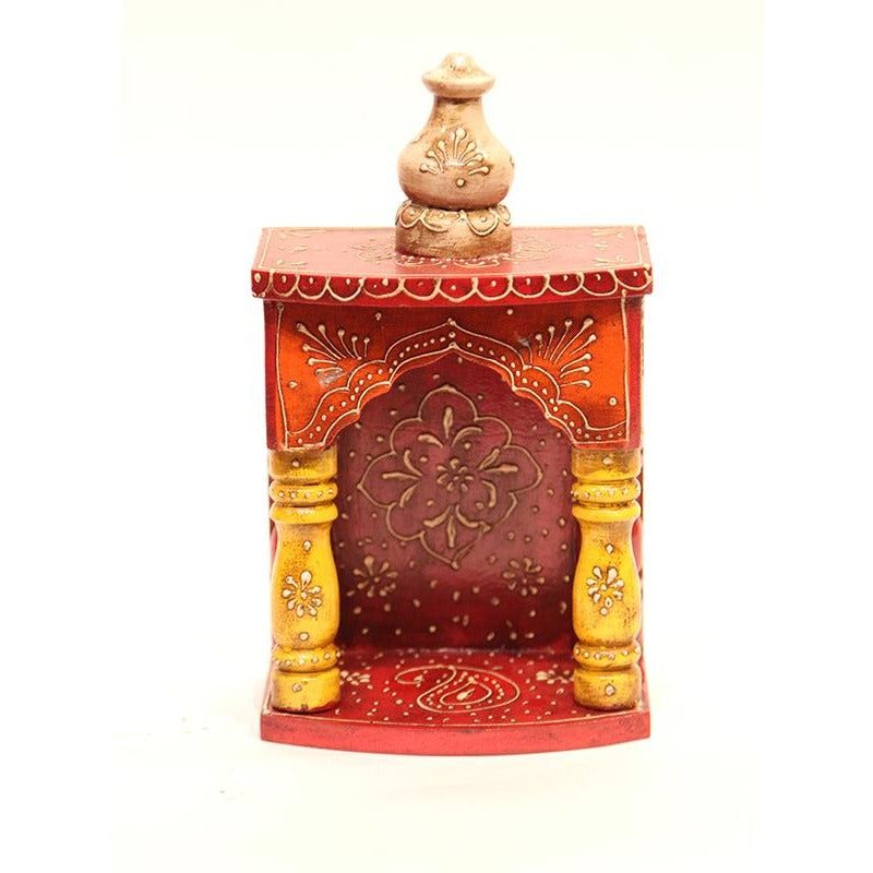 AE Wooden Painted Temple - Vintage India NYC